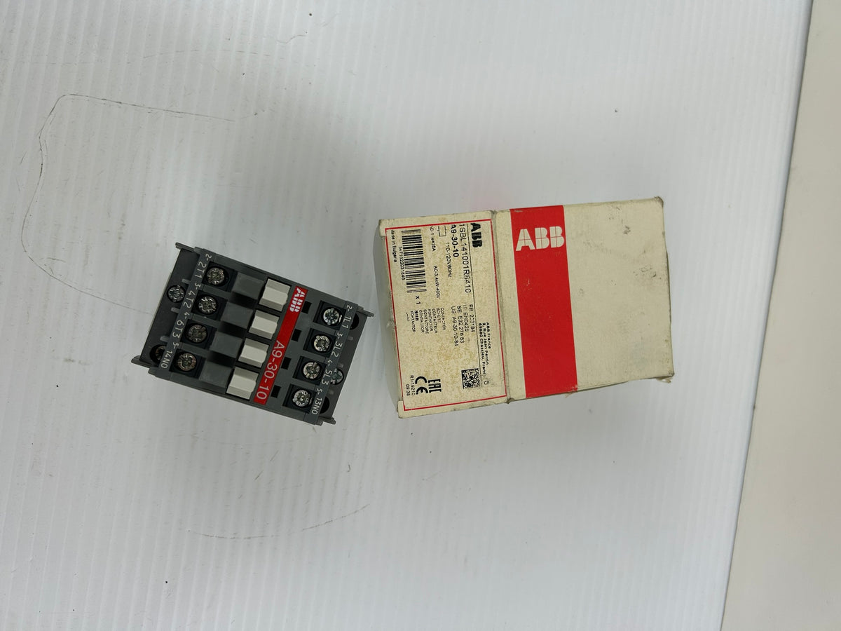 ABB A9-30-10 Contactor 110-120V 60Hz 3 Pole 1NO 25A 1SBL141001R8410