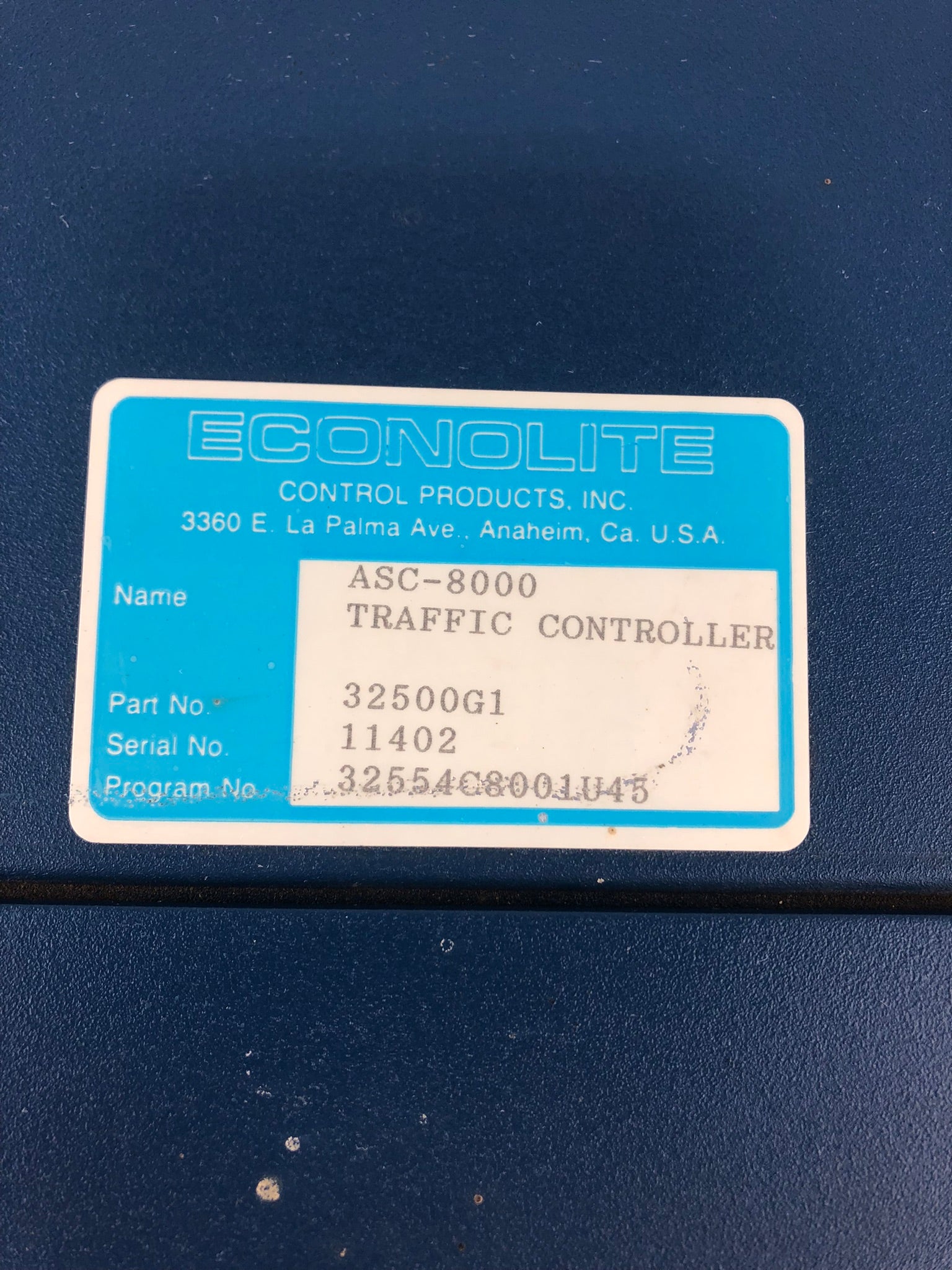 *** Econolite Control Products ASC-8000 Traffic Controller