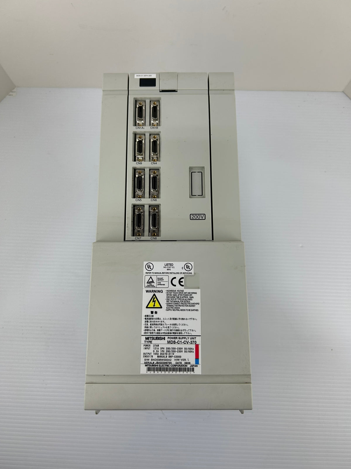 Mitsubishi MDS-C1-CV-370 Power Supply Unit 37kW 121A 200-230V CNC Servo