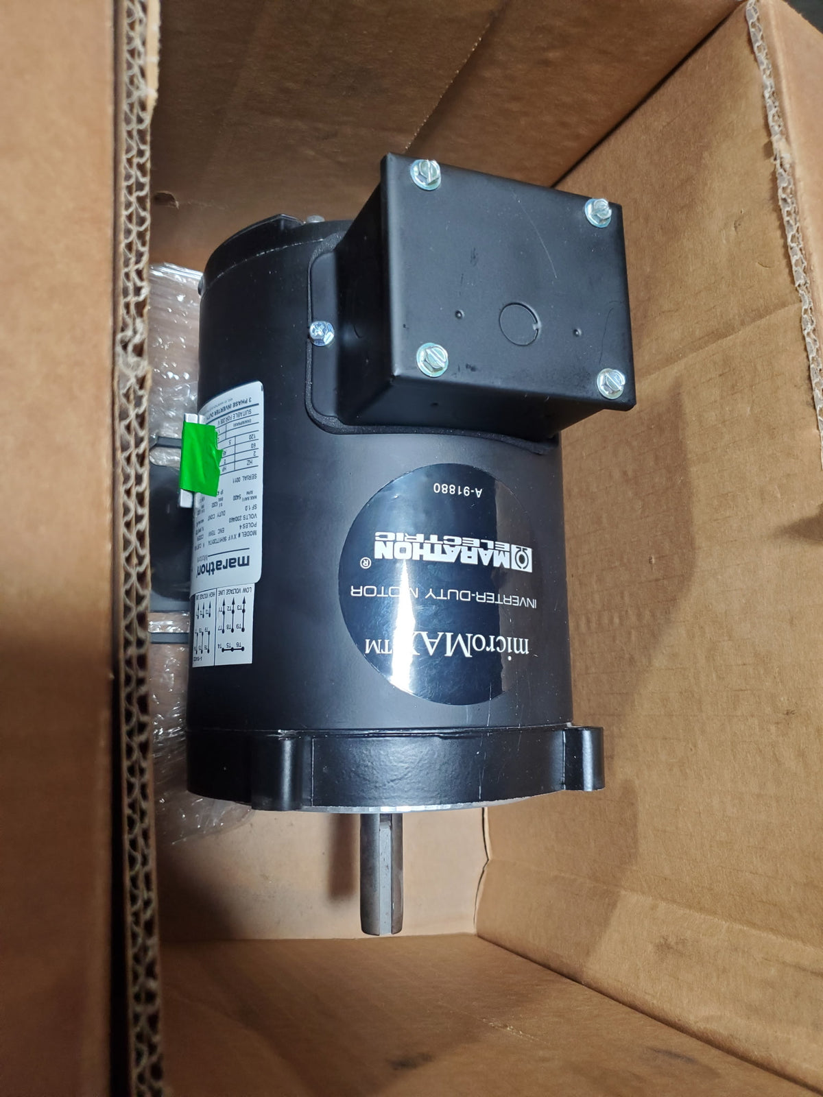 Marathon 56H17T2017A MicroMax Electric Motor 1725 RPM 0.5 HP 3 PH 56C Frame