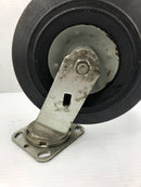 8" Caster Wheel with Swivel Bracket 1NWY9 Flat-Free Solid Rubber