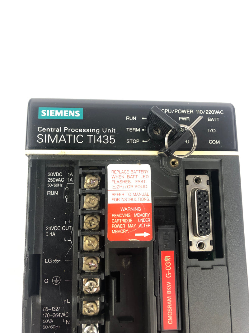 Siemens Simatic TI435 Central Processing Unit CPU 110/220VAC