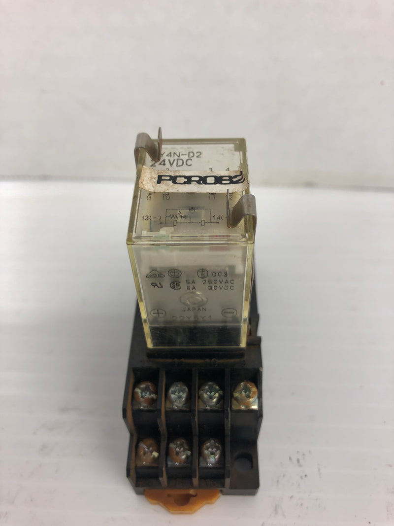 Omron MY4N-D2 Relay with Base 1746YF 250V 5A