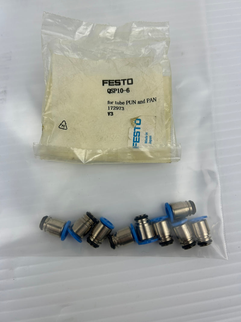 Festo QSP10-6 Fitting - For Tube Pun and Pan 172973 - Lot of 9