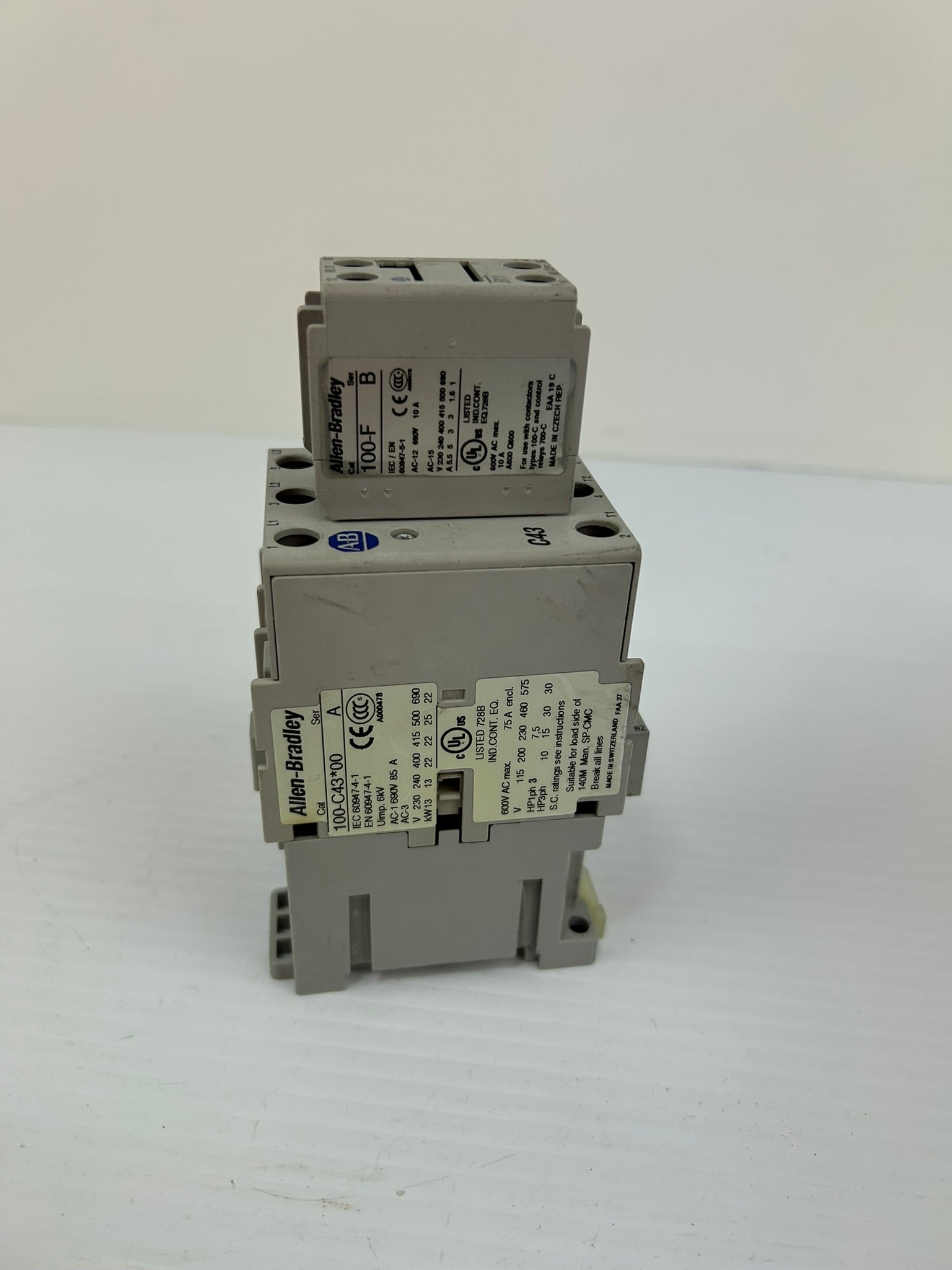 Allen-Bradley 100-C43*00 Contactor Series A With 100-F Auxiliary Contact Block