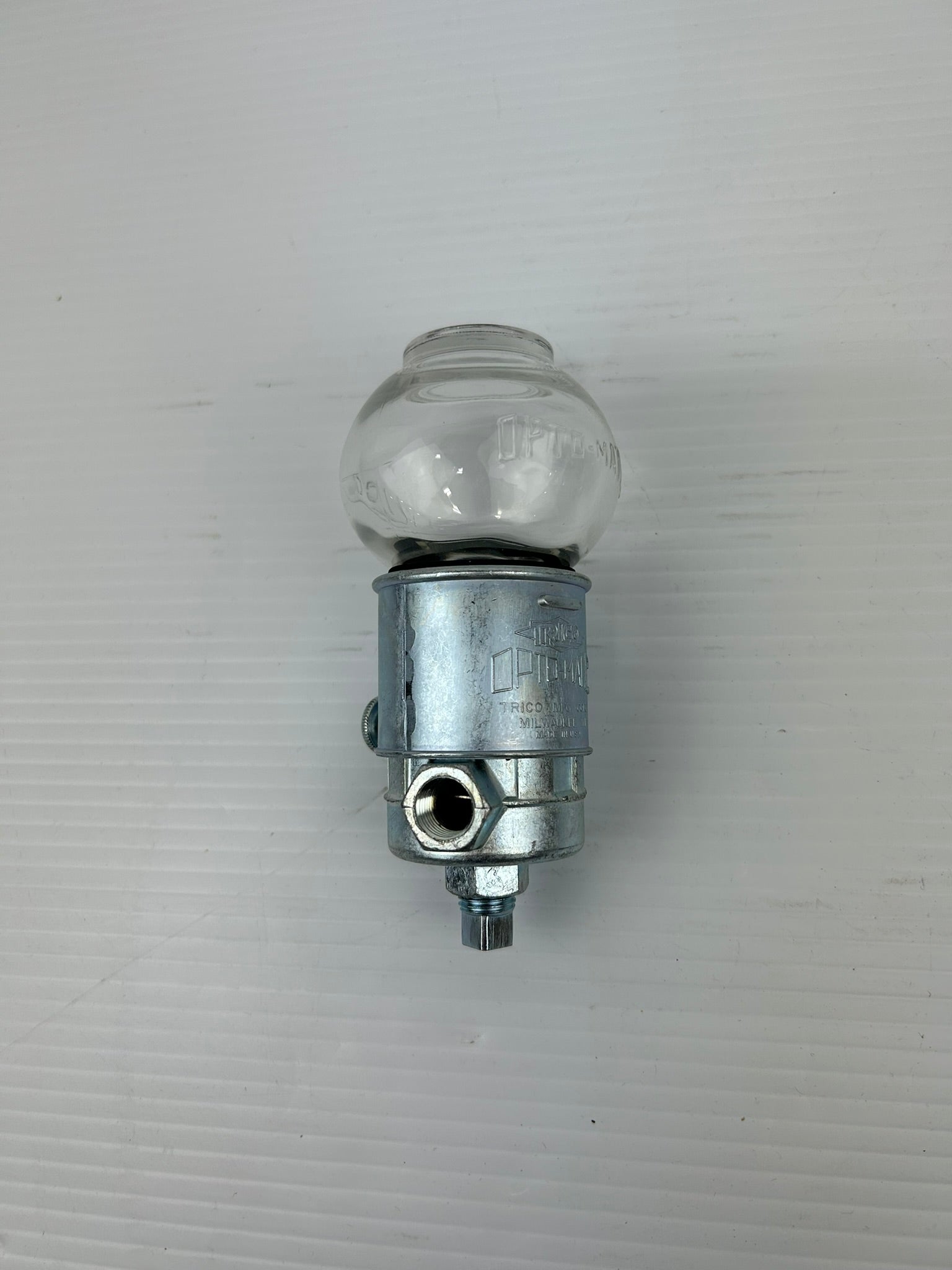 Trico 30003 Glass Opto-Matic Type #3 Constant Level Oiler 1/4 NPT Outlets