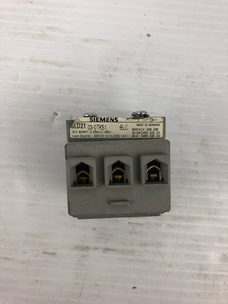 Siemens 3LD21 Main Switch Base 03-0TK51