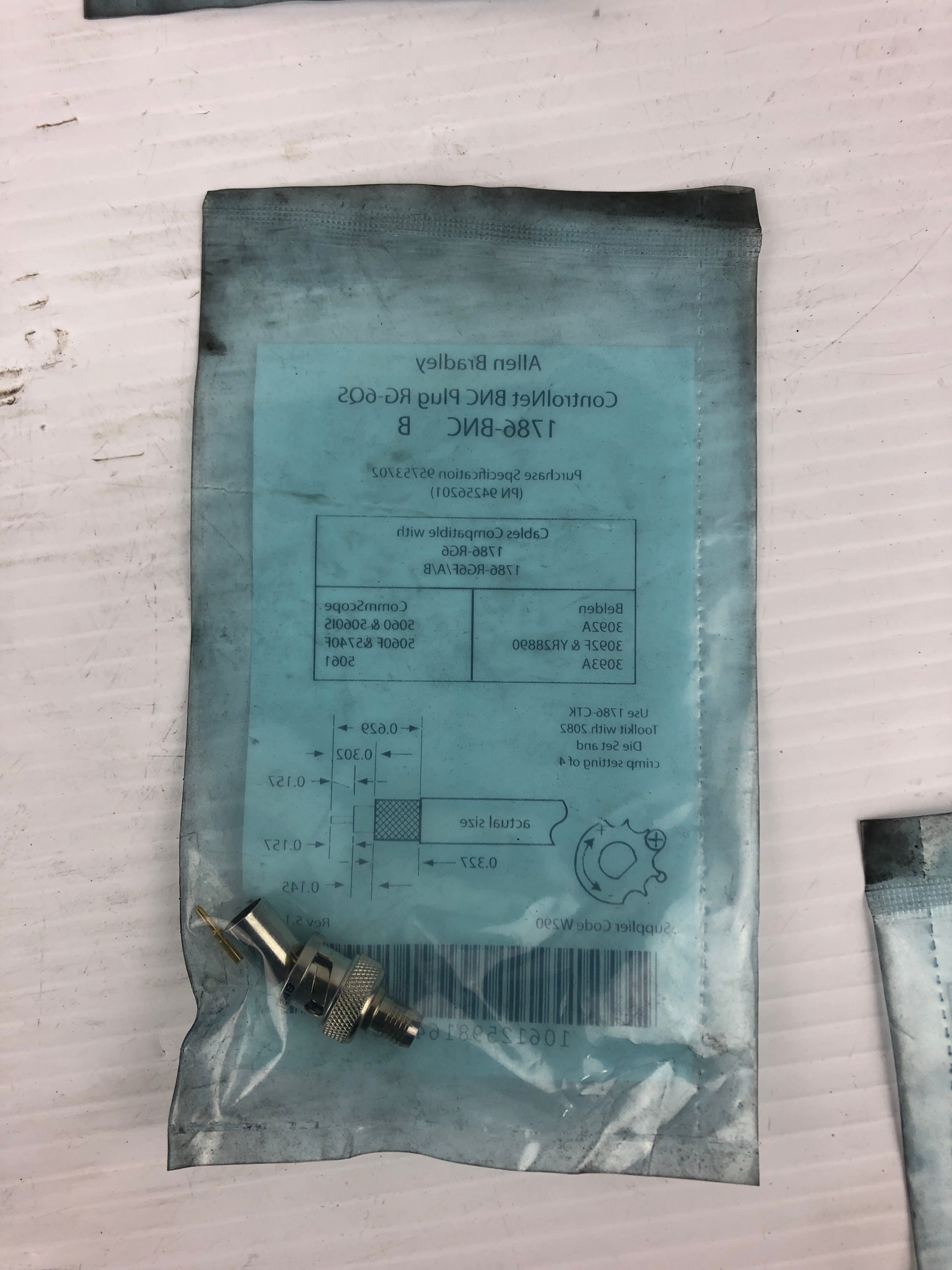 Allen Bradley 1786-BNC ControlNet BNC Plug RG-6QS Series B - Lot of 8