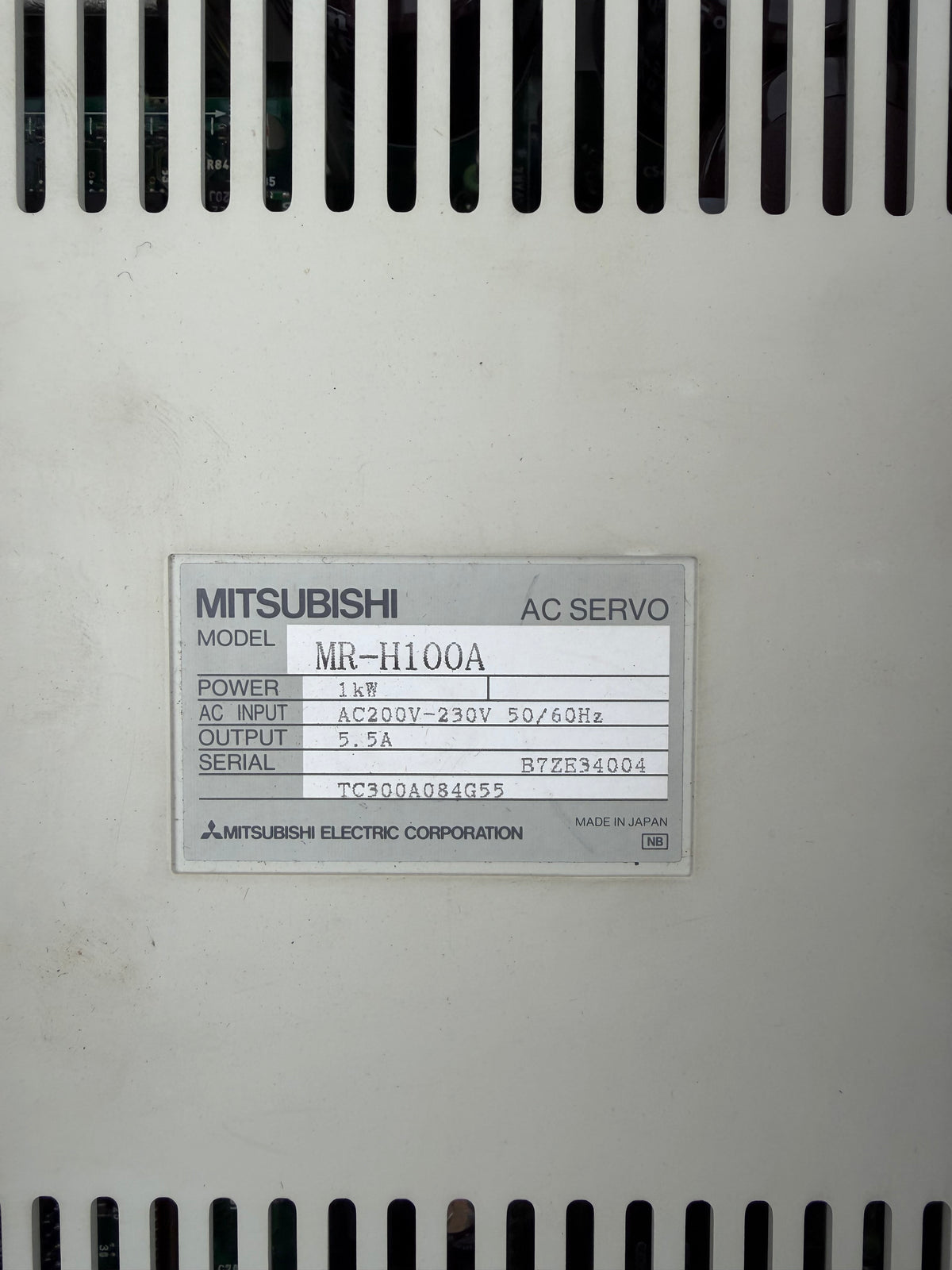 Mitsubishi AC Servo Drive MR-H100A 1 kW 5.5 Amp
