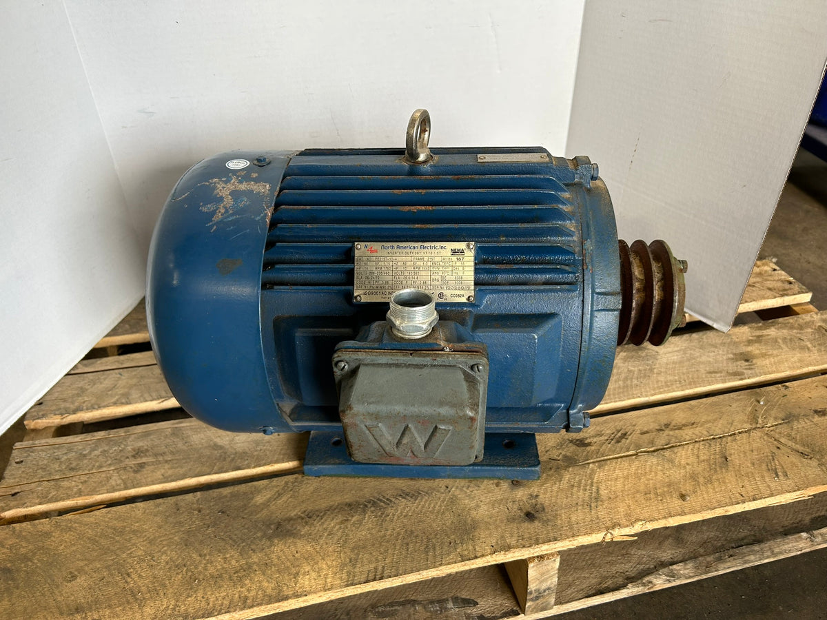 North American Electric PE215T-10-4 Motor 10 HP 1440/1750 RPM 20:1VT 10:1CT 215T