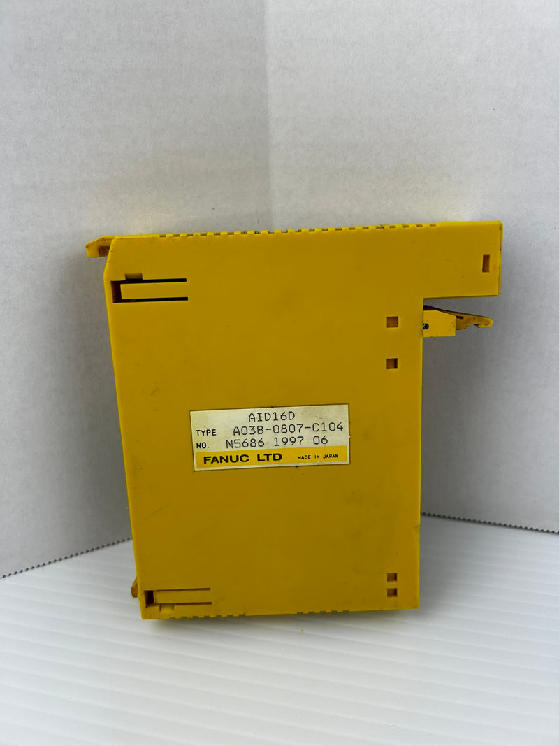 Fanuc AID16D I/O Input Module Type:A03B-0807-C104 -Missing Covers and Terminals