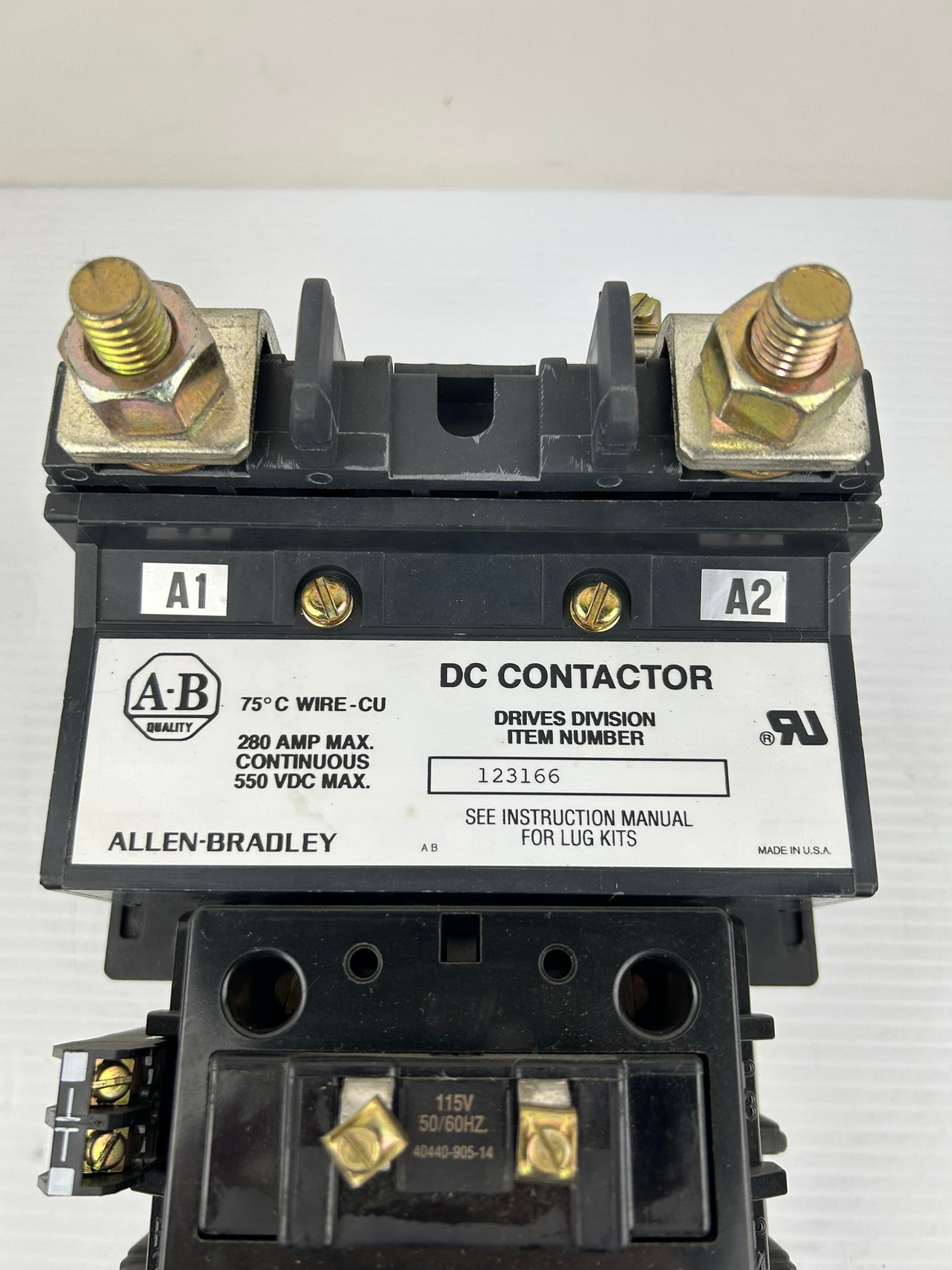 Allen Bradley 123166 DC Contactor 280 Amp 550VDC 115VAC Coil AB Drive 595-A /C