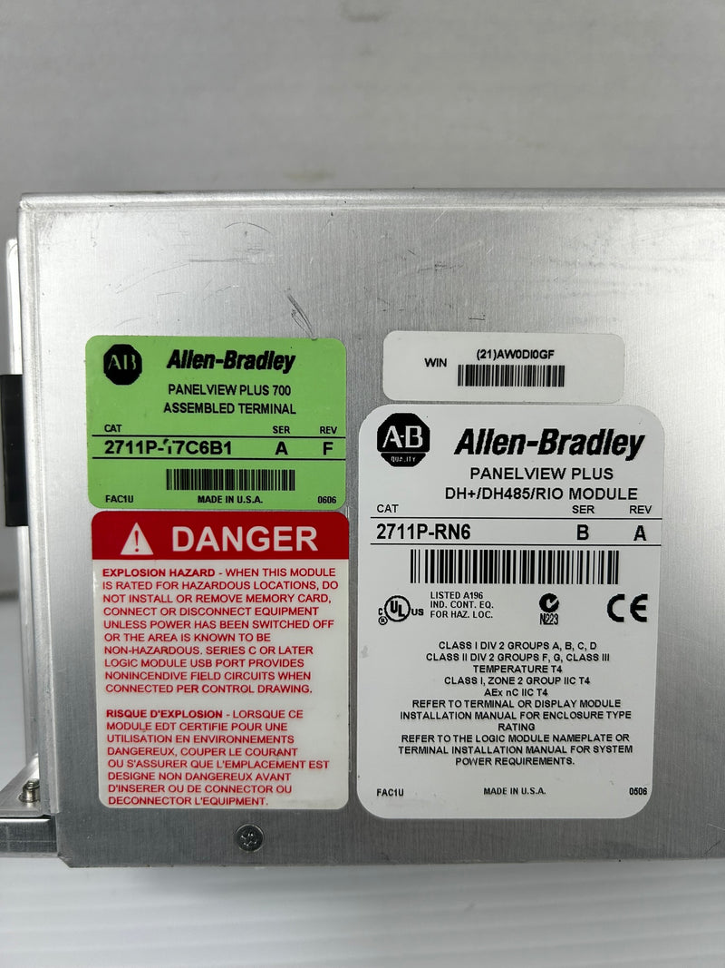 Allen-Bradley 2711P-T7C6B1 Series A PanelView Plus 700 Touch Screen 2711P-RN6