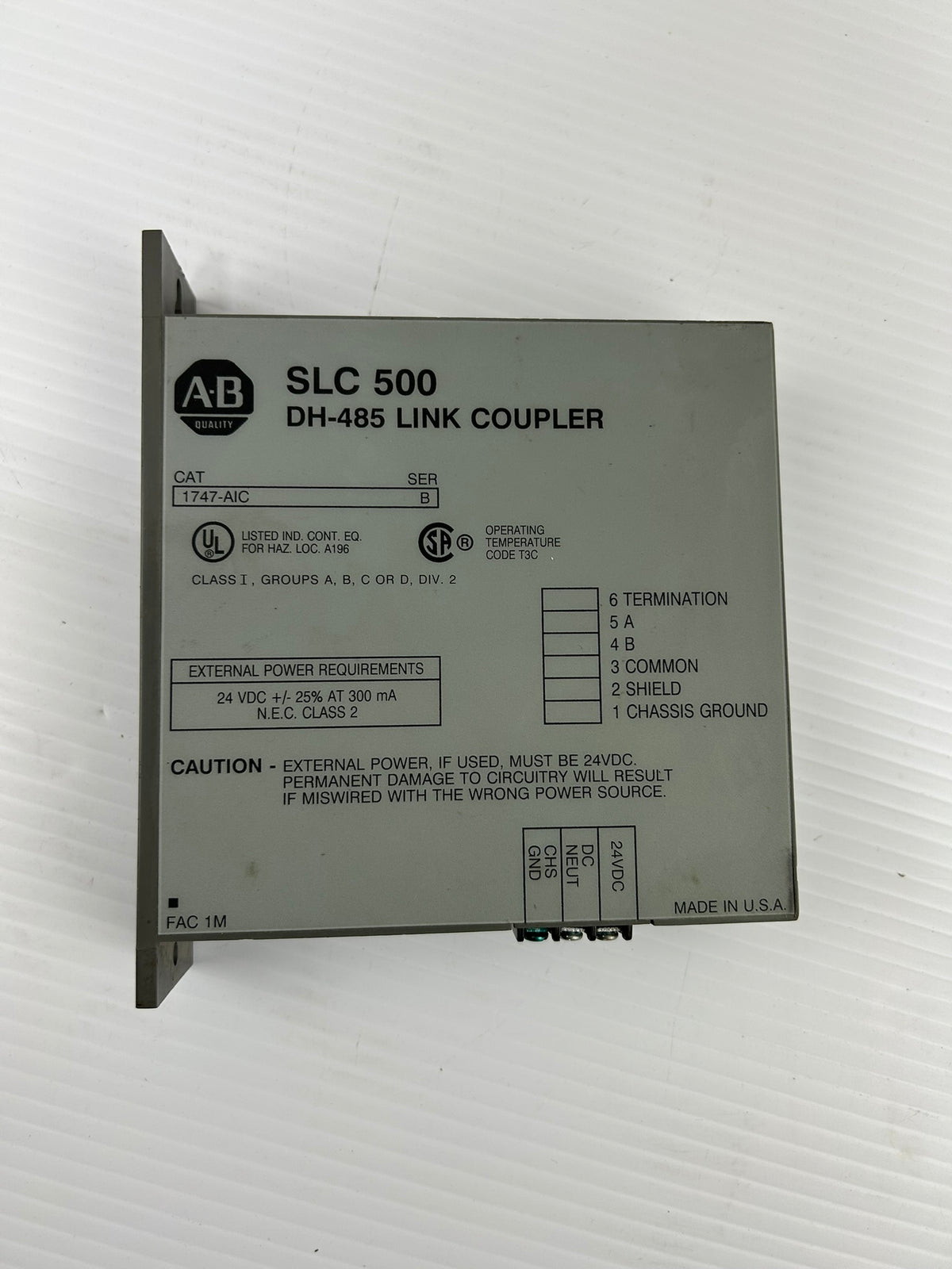 Allen Bradley 1747-AIC SLC 500 DH-485 Link Coupler Module Series B