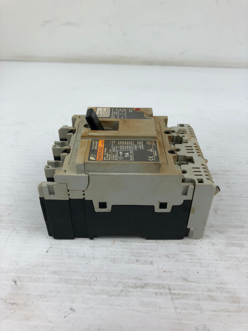 Fuji Electric BW50RAGU 3P015 Auto Circuit Breaker 15A - No Top Cover