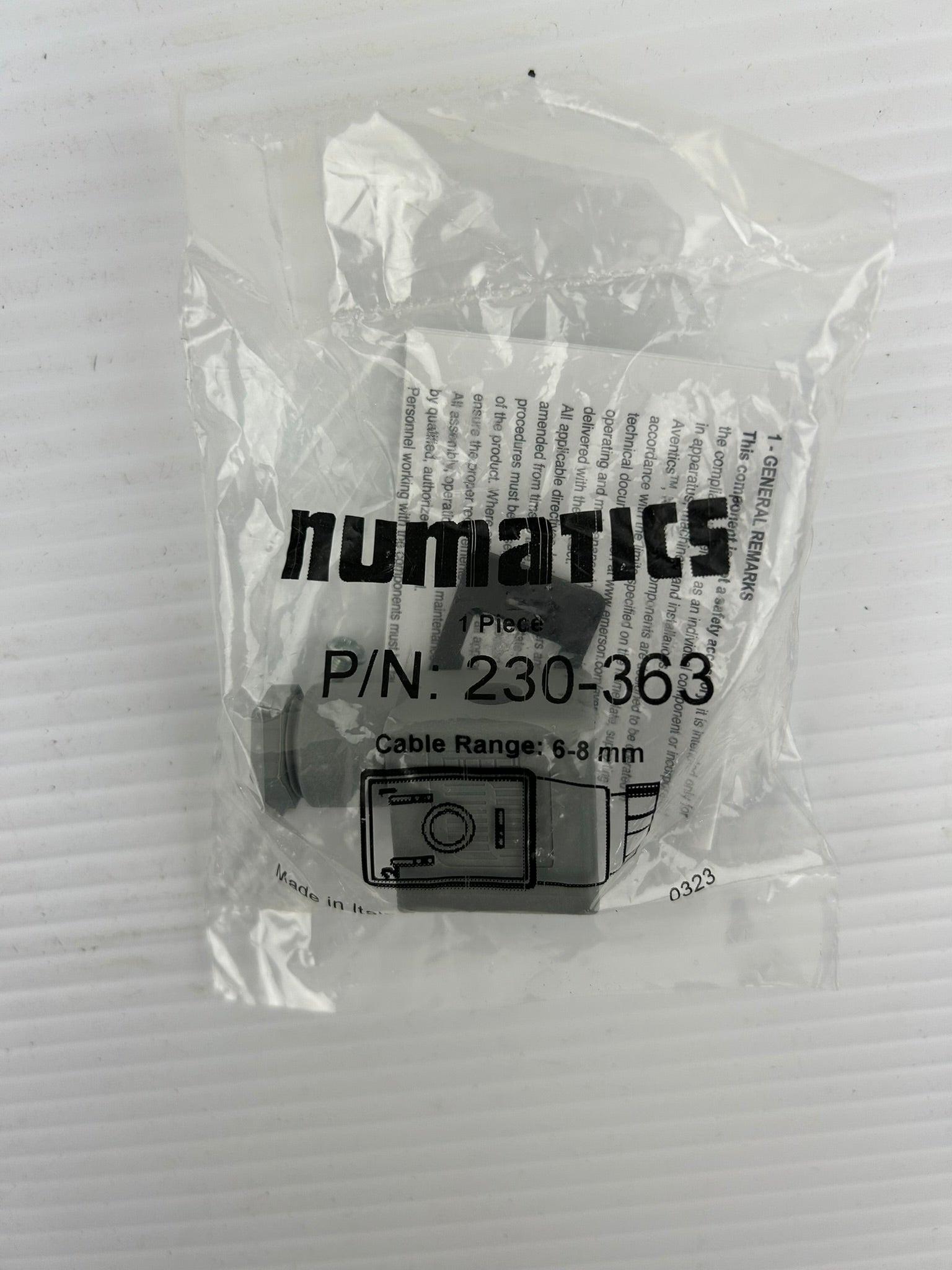 Numatics 230-363 Grey Solenoid Coil Connector Cable Range 6-8mm - Lot of 12