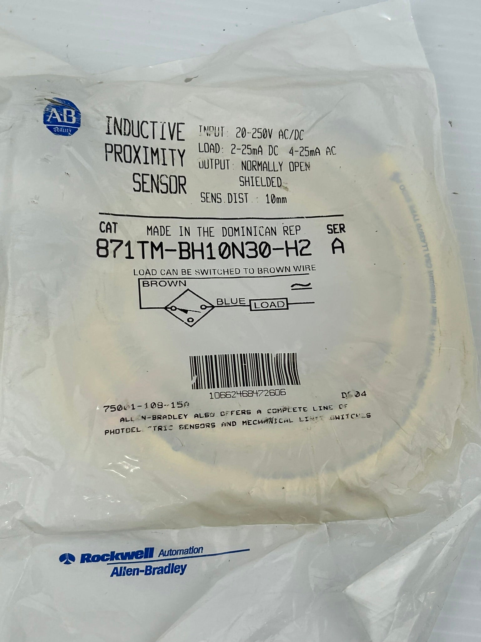Allen Bradley 871TM-BH10N30-H2 Inductive Proximity Sensor Series A