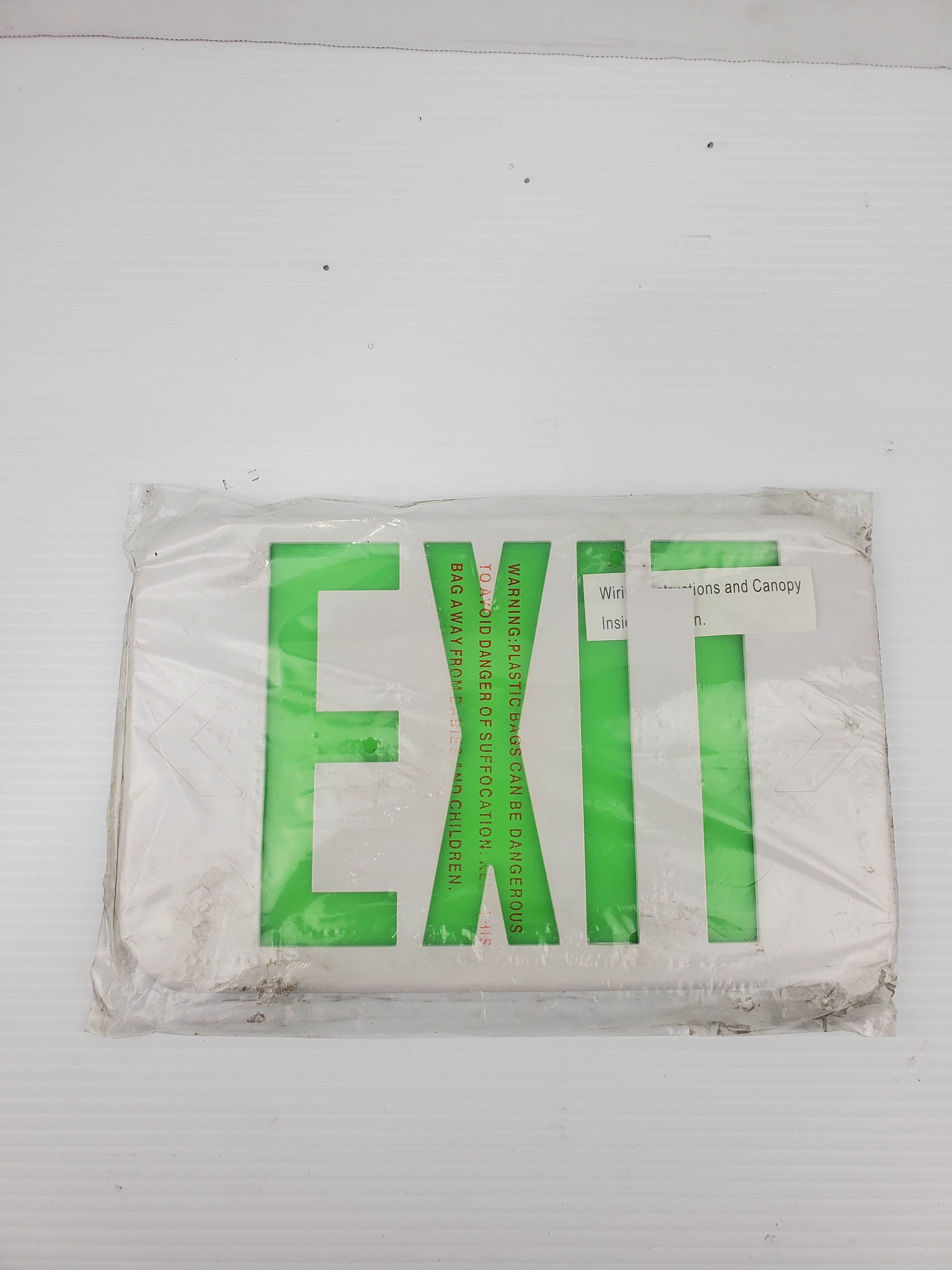 Universal Green & White Emergency Exit Sign Cover
