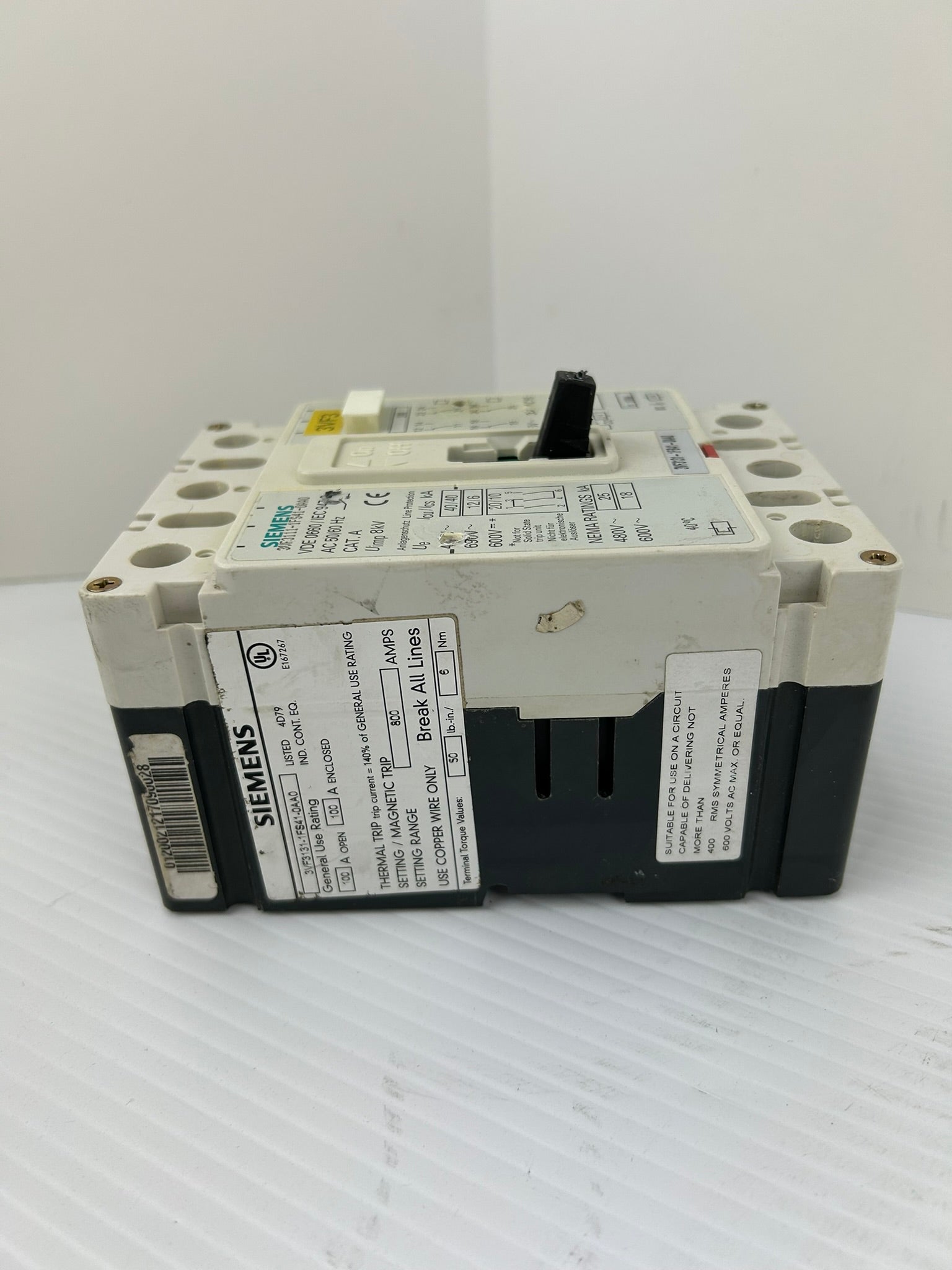 Siemens 3VF3111-1FS41-0AA0 Circuit Breaker AC 50/60Hz CAT A