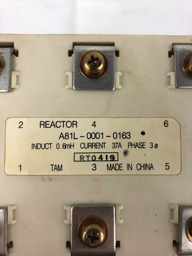 Fanuc A81L-0001-0163 Reactor 0.6mH 37A 3PH RT0419
