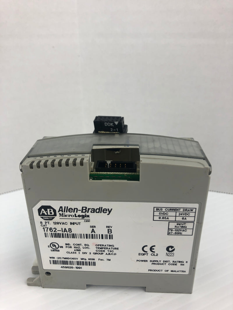 Allen-Bradley 1762-IA8 MicroLogix 8PT. Input Module Rev. B Ser. A 24VDC 0.05A