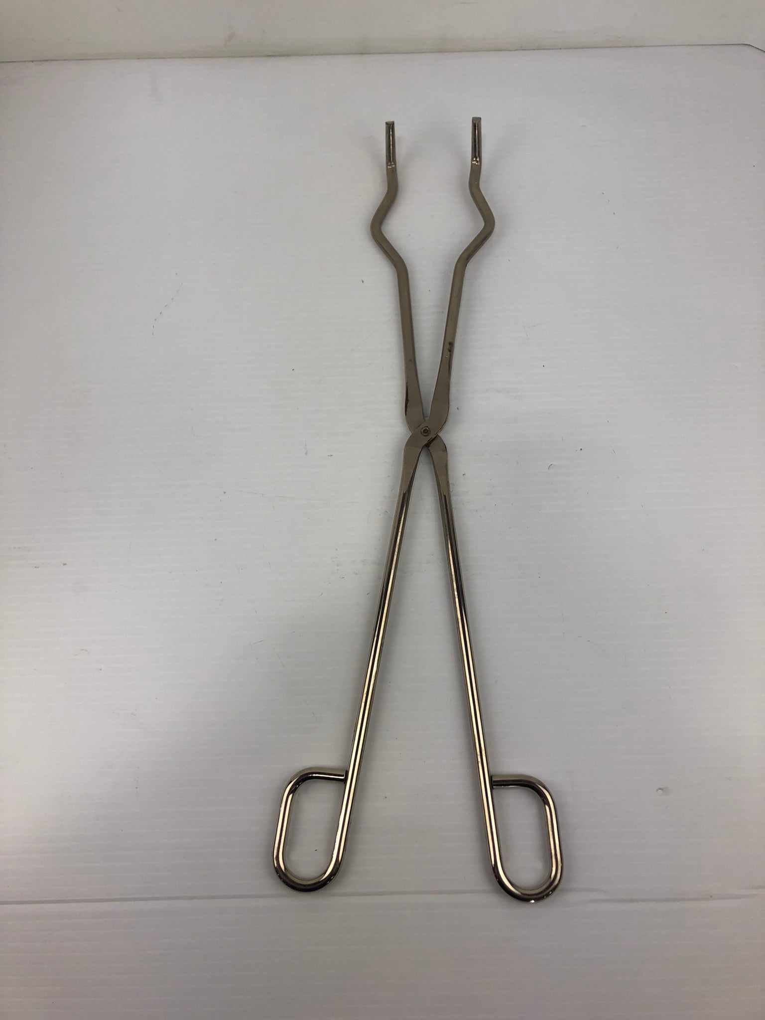 Vintage Metal Tongs Lock Joint Crucible Laboratory Scissor Tong 20" Long