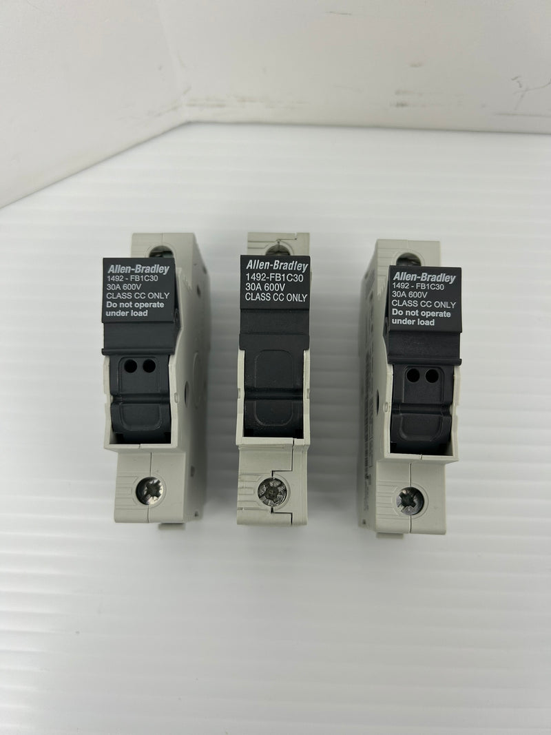 Allen-Bradley 1492-FBIC30 Fuse Holder Series B 600V 30A 1P - Lot of 3