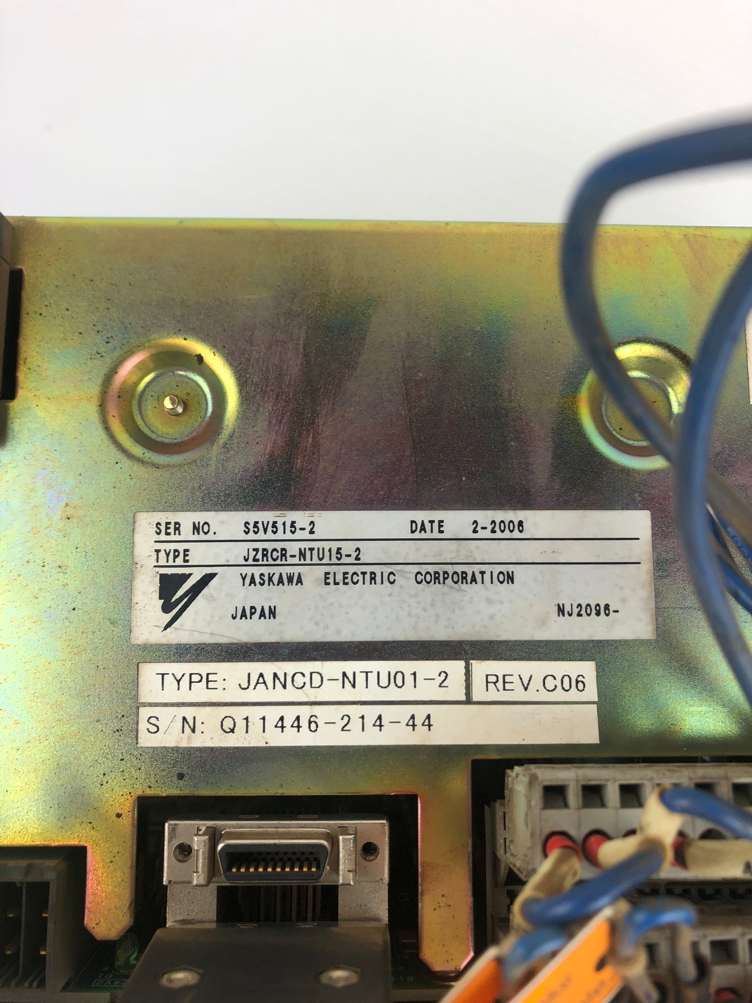 Yaskawa JZRCR-NTU15C-2 Power Supply for Motoman NX100 Robot Date 2-2006