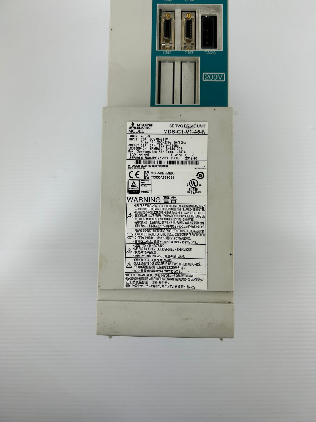 Mitsubishi MDS-C1-V1-45-N Servo Drive Unit 4.5kW 155V 3PH CNC MDS-C1