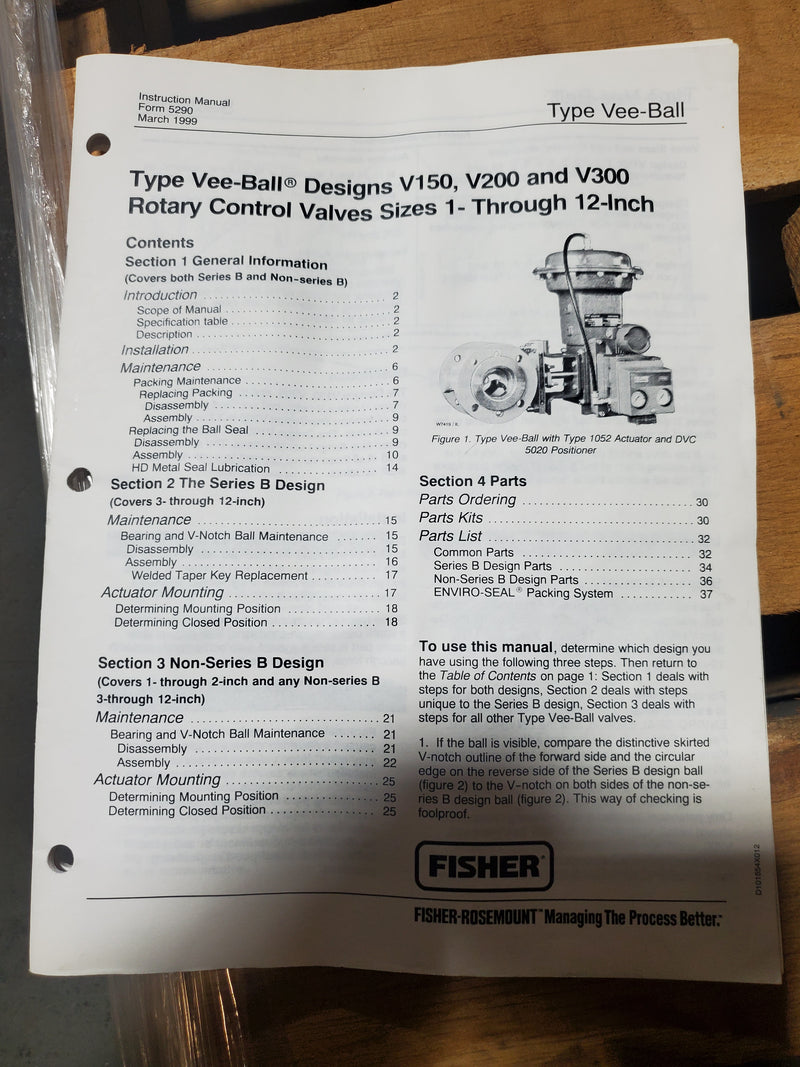 Fisher V150 Vee-Ball Valve Ser B 1052 Actuator with DVC 5020 Positioner Control