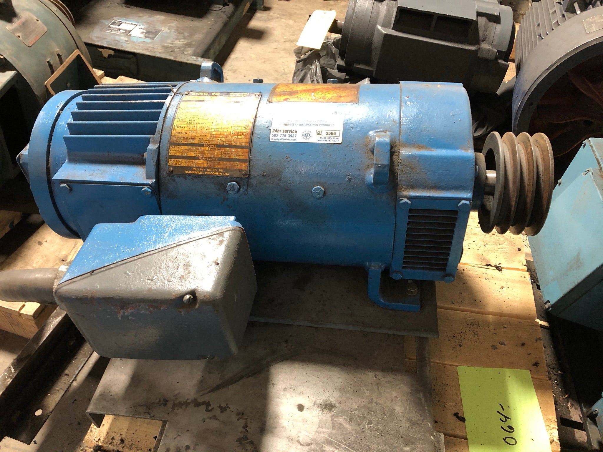 Unico Wound Field DC Motor 26HP 701-383 Blower 303-061 Transducer 700-870