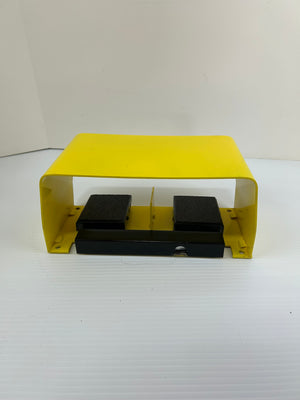 Industrial Dual Foot Switch Pedal Control with Yellow Safety Guard