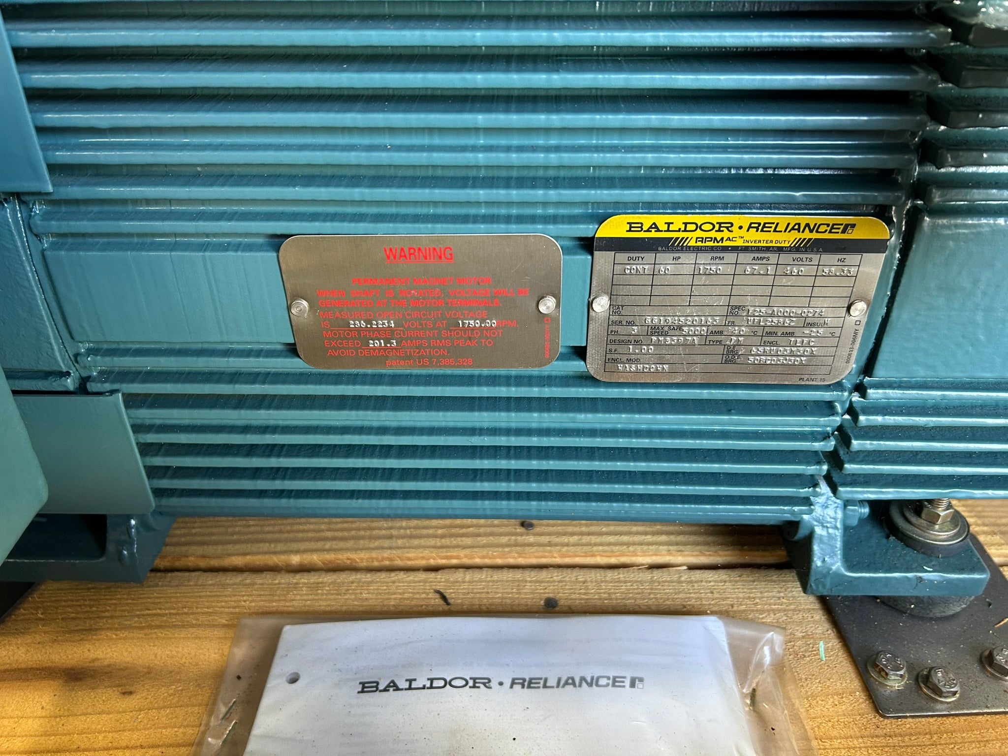 ABB Baldor Reliance 60HP Inverter Duty AC Motor F25-A000-0274 TEFC 460V 3PH
