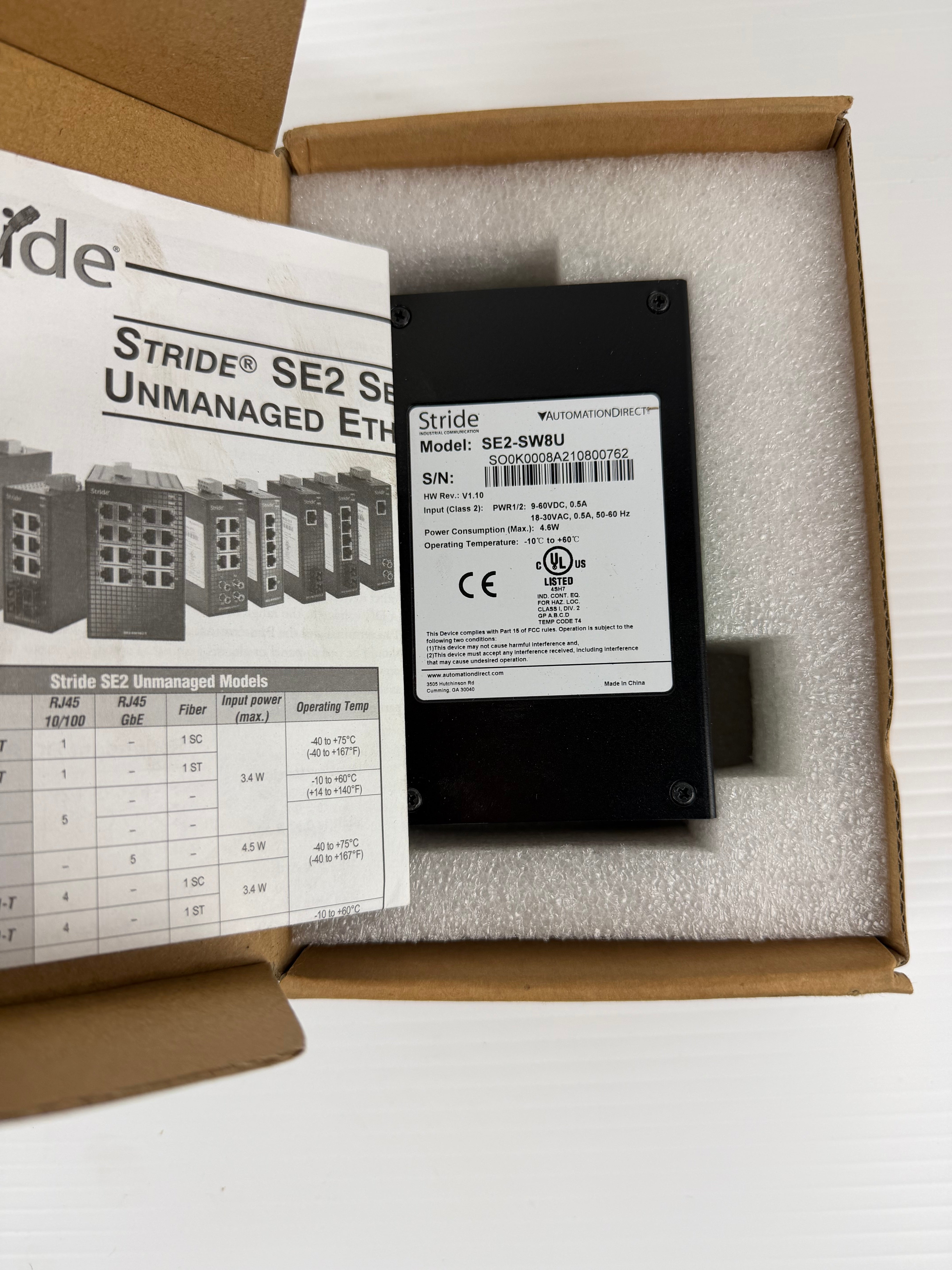 Automation Direct Stride SE2-SW8U Ethernet Switch