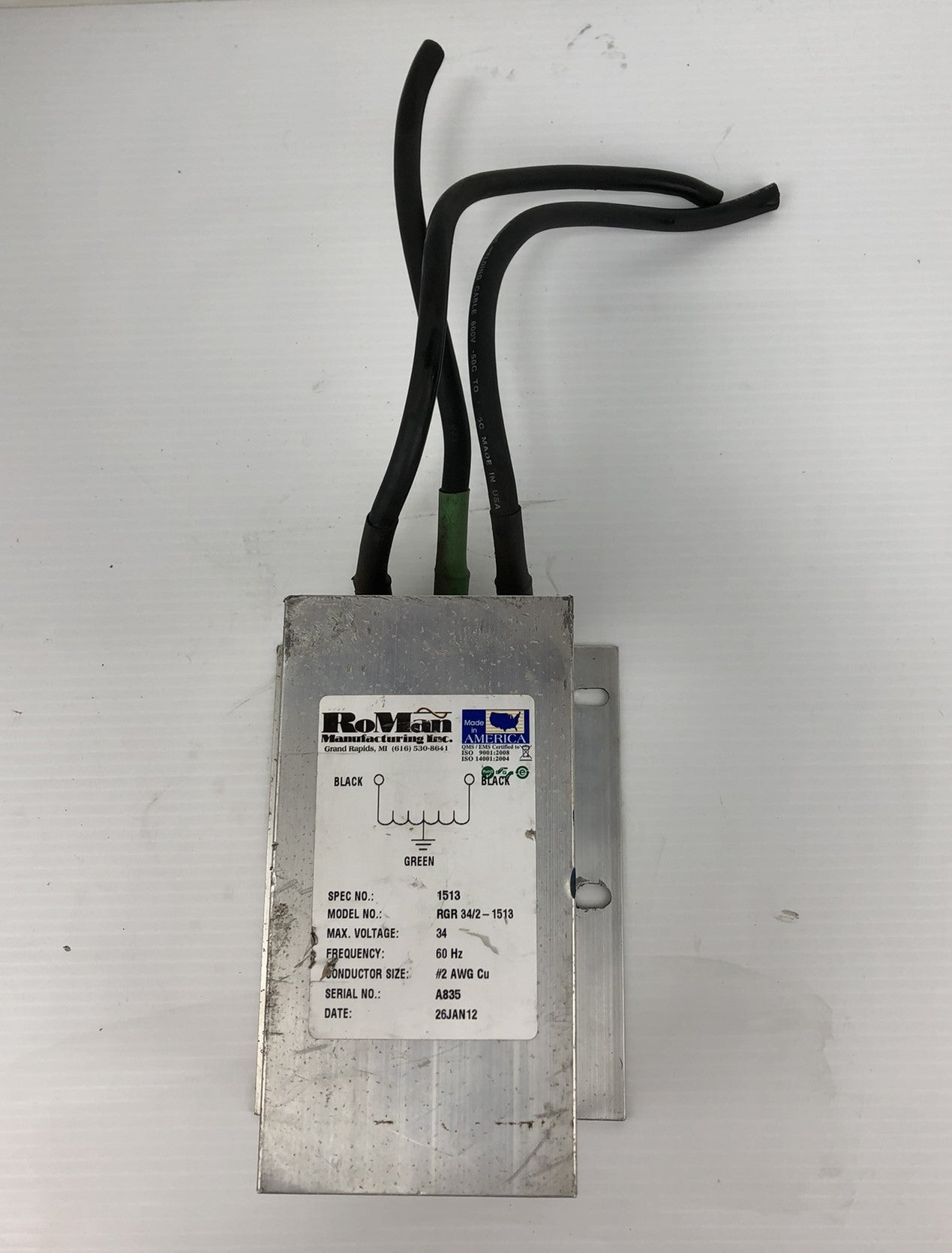 Roman RGR 34/2-1513 Transformer Welding Grounding Reactor