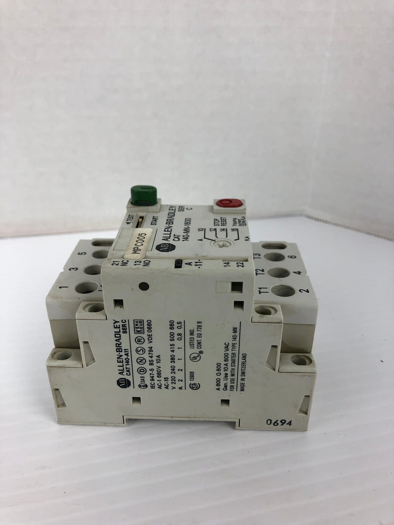 Allen Bradley 140-MN-1600 Manual Motor Starter Ser. C 660V 10A 3P