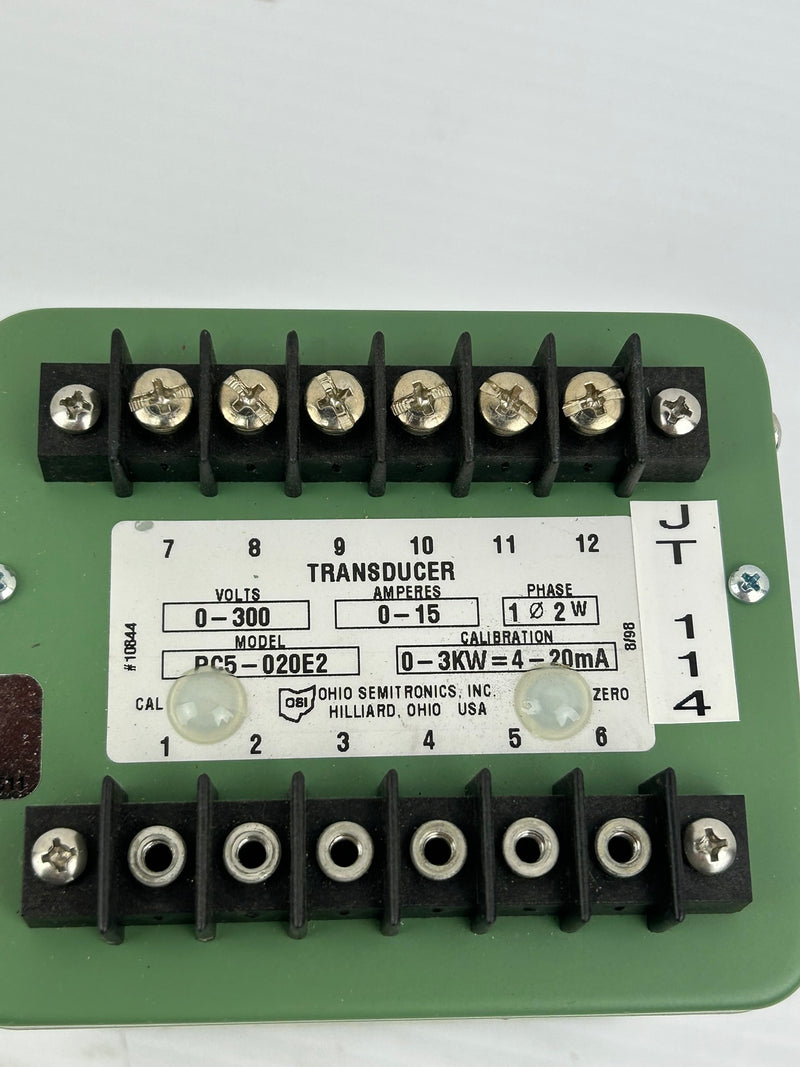 Ohio Semitronics PC5-020E2 Transducer 0-300 Volts 0-15 Amperes 1 Phase