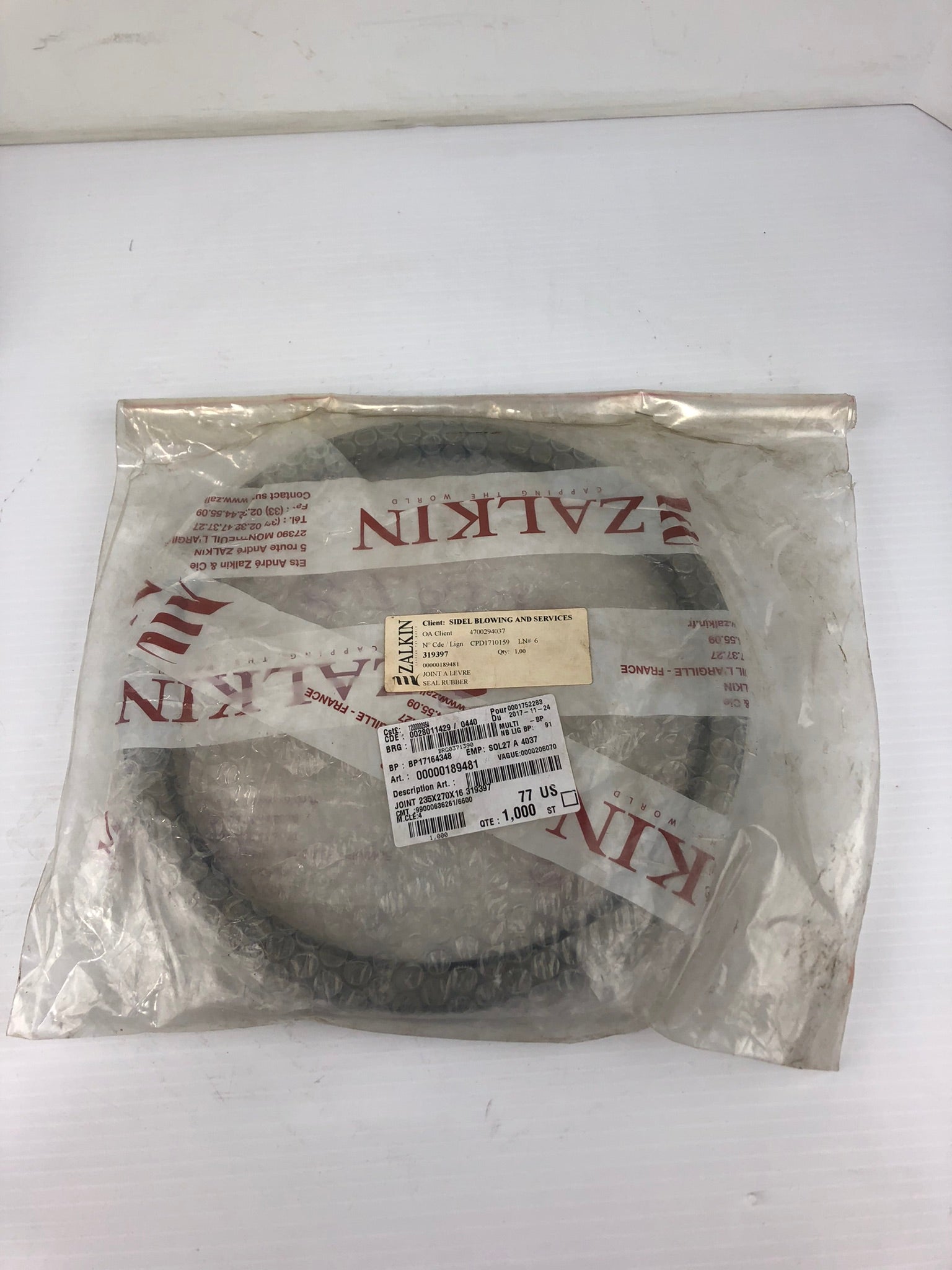 Zalkin 4700294037 Metal Bearing Ring with Rubber Seal