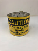 Brady Caution Stickers "Stop Machine Before Removing Guards" Yellow 3-1/2" x 5"