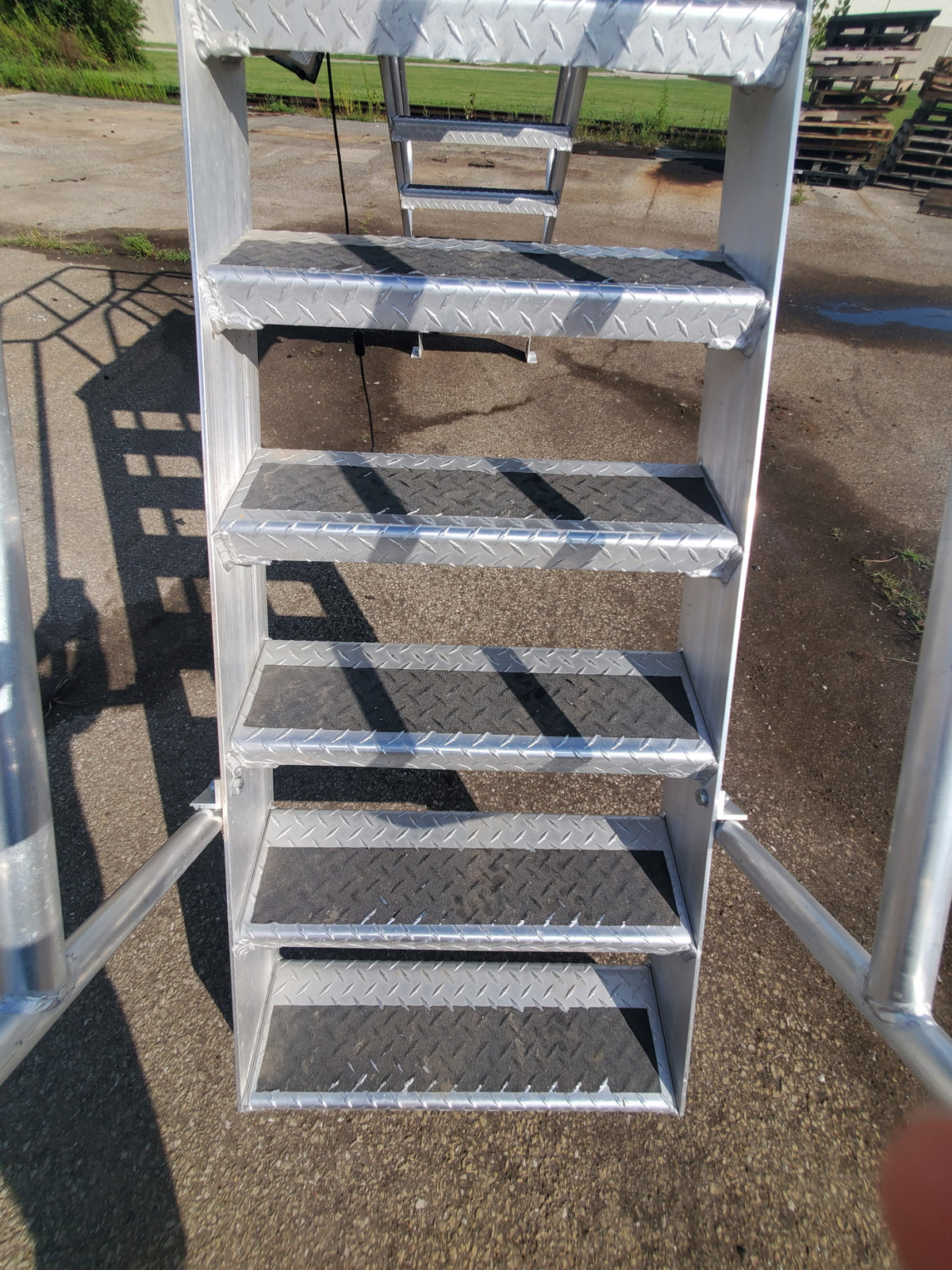 Cotterman Aluminum Crossover Bridge Ladder Platform Stairs & Handrails 129" L