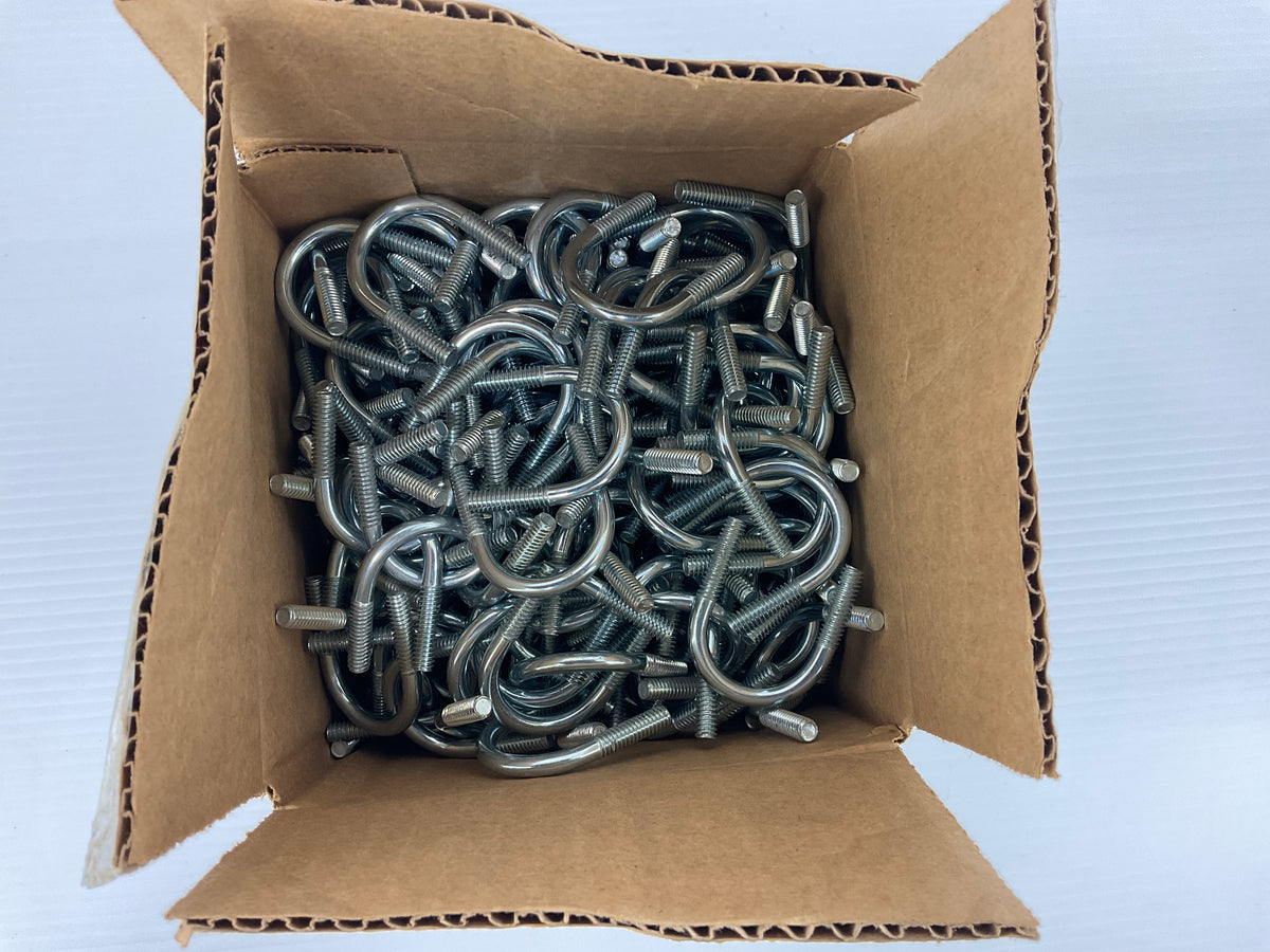 Zinc Plated Round U-Bolt 1/4"-20 1.5-1.8" L x 1.6-1.15" W 166207 - Box of 100