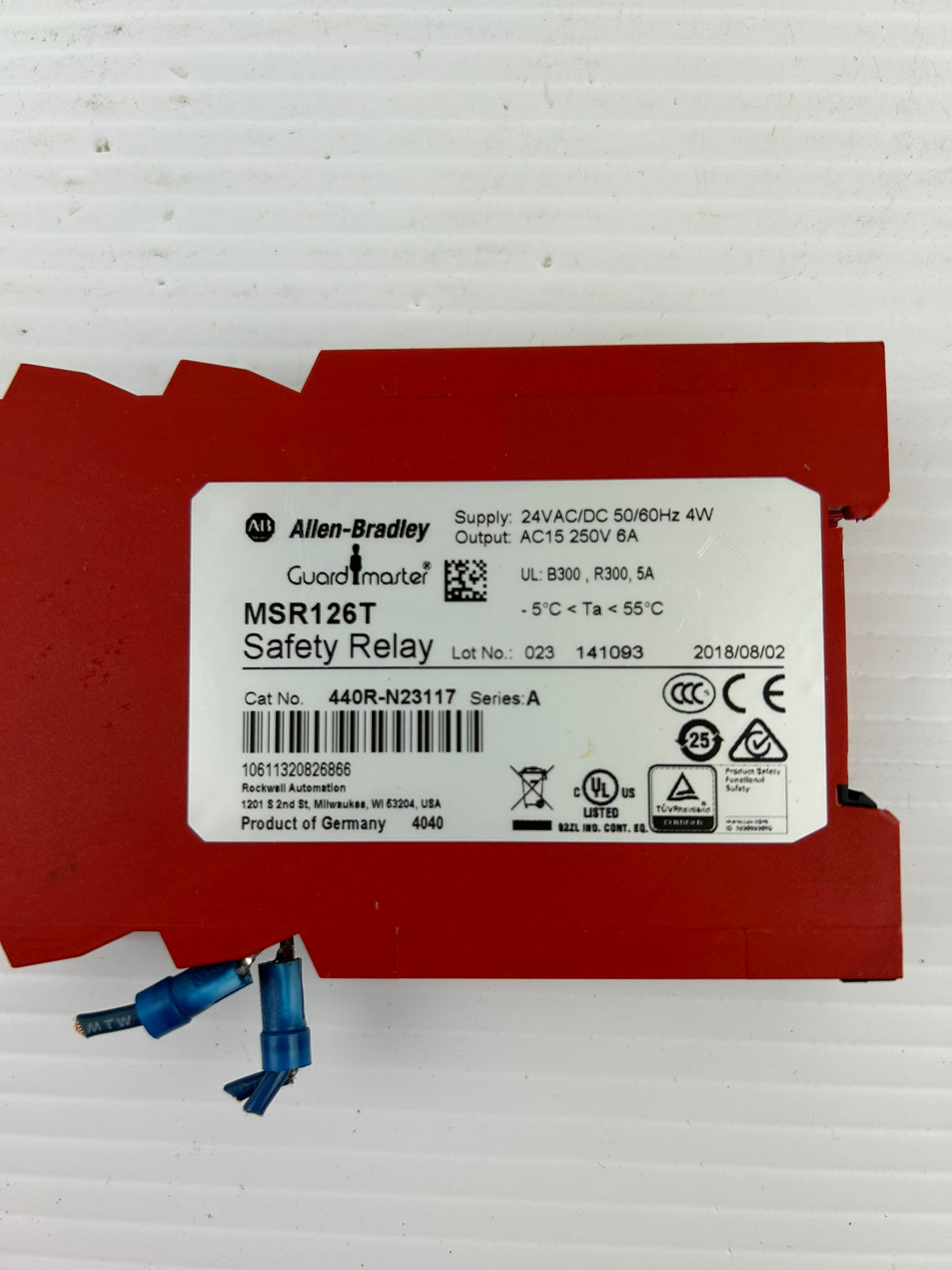 Allen-Bradley Guardmaster MSR126T 440R-N23117 Safety Relay Series A - Lot of 2