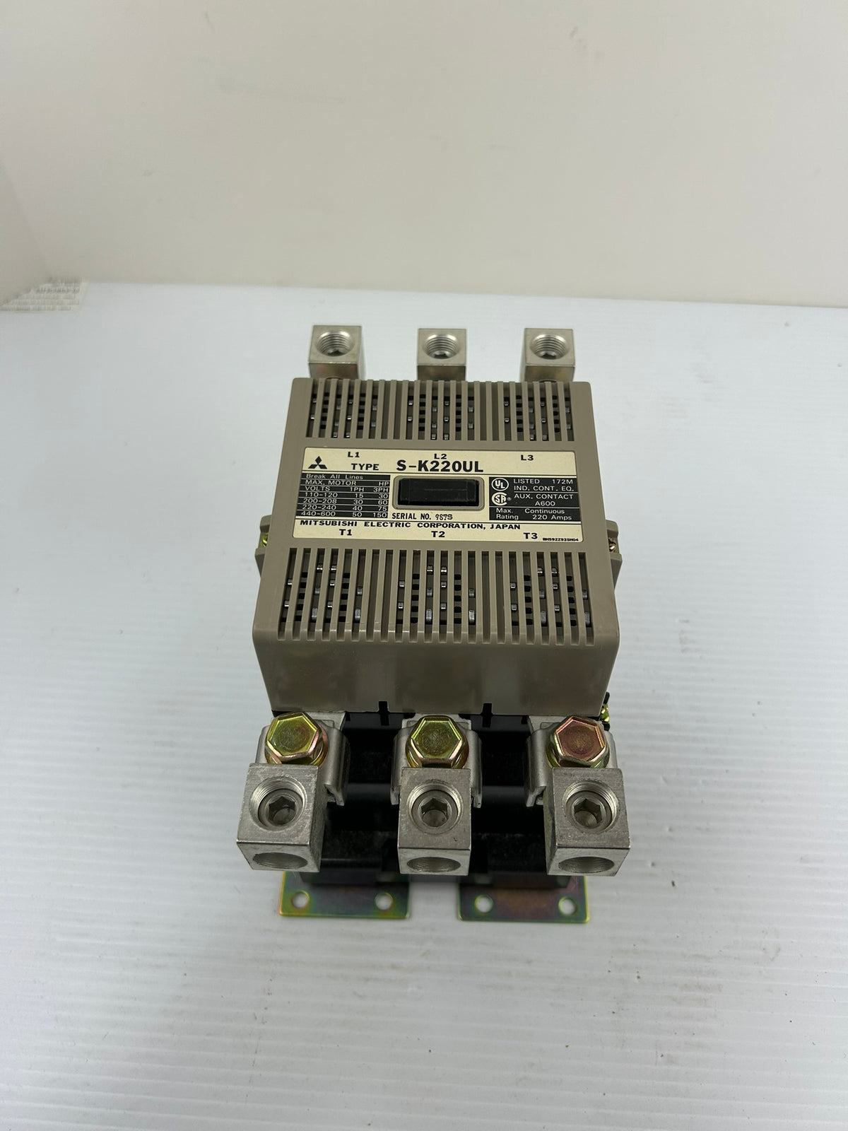 Mitsubishi S-K220UL Magnetic Contactor 220A 3 Phase Motor Starter