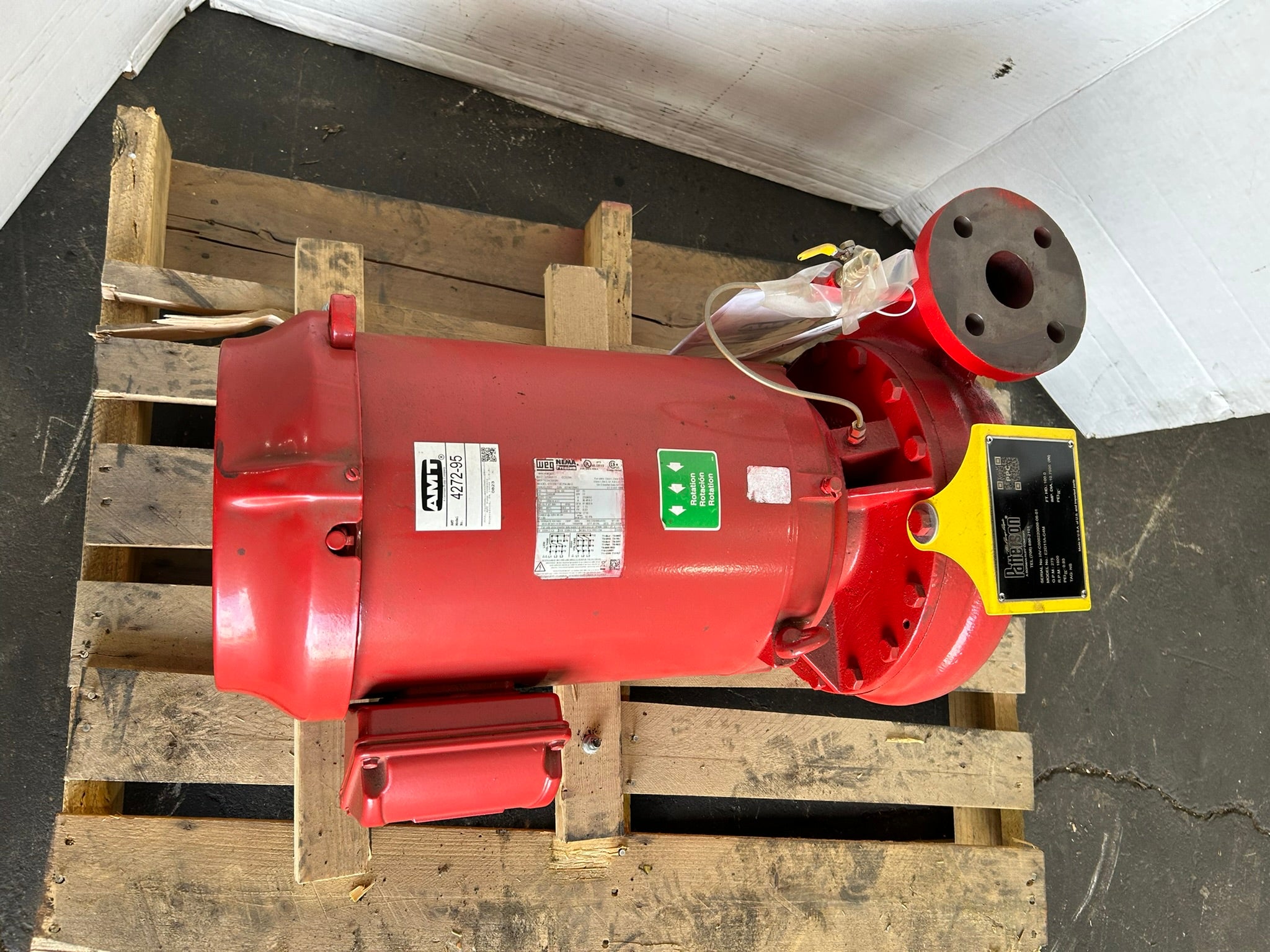 Patterson Fire Pump E2D11A-C4M 15HP WEG Motor 230/460V 1770RPM 4x3 Fire Pump