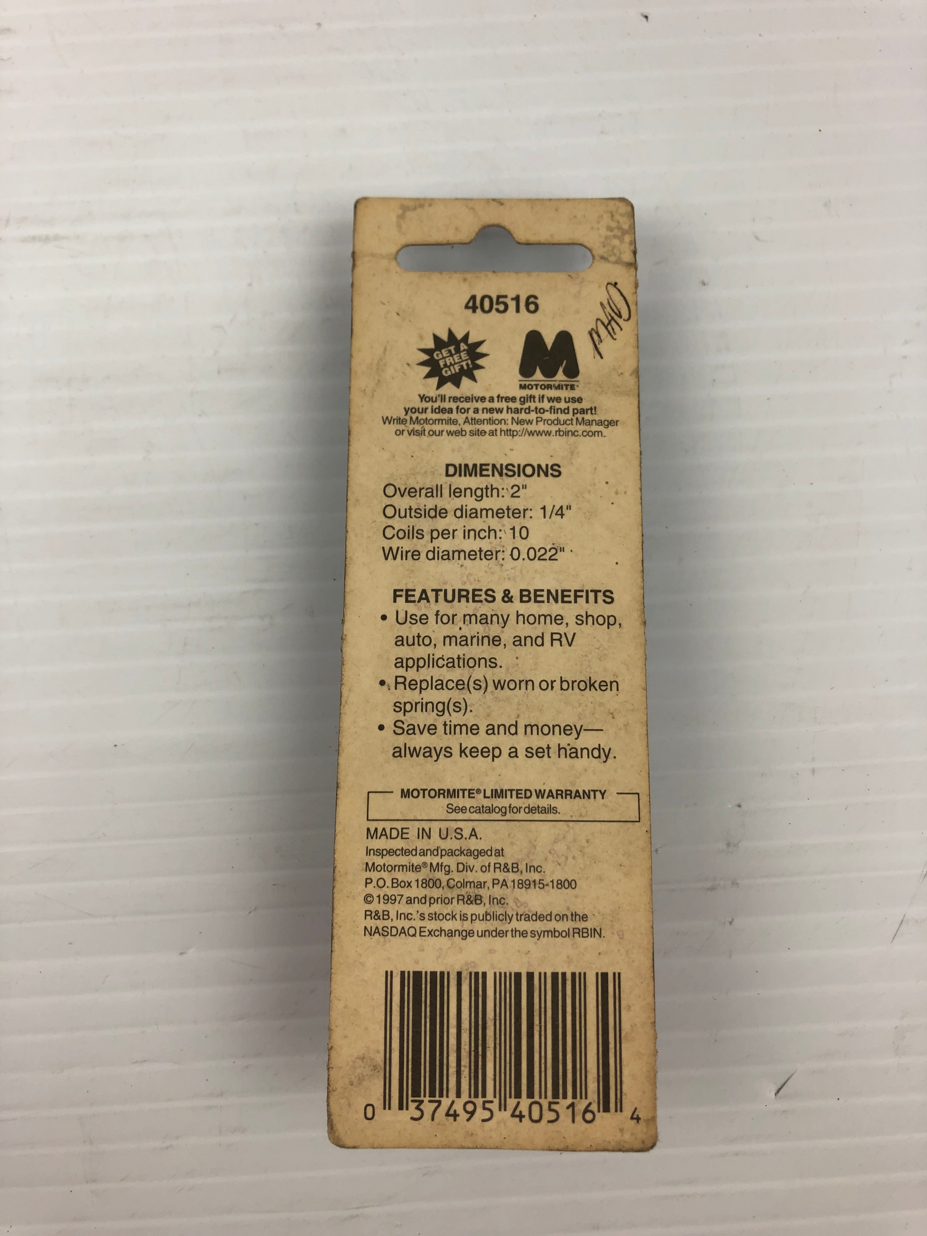 Spring-Tite 40516 Compression Spring - Box of 2