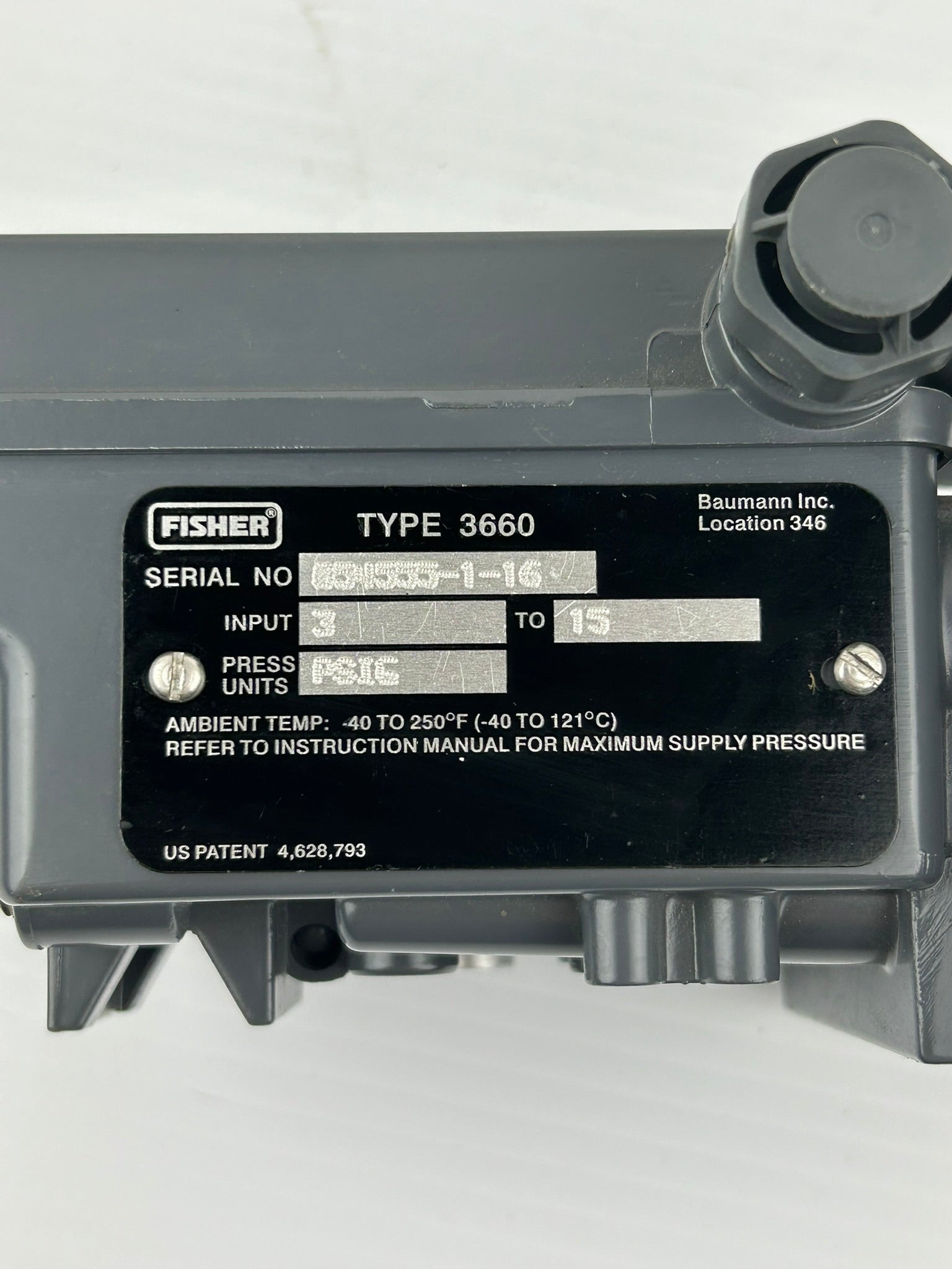 Fisher 3660 Valve Positioner Series 3660 FS3660-301-B