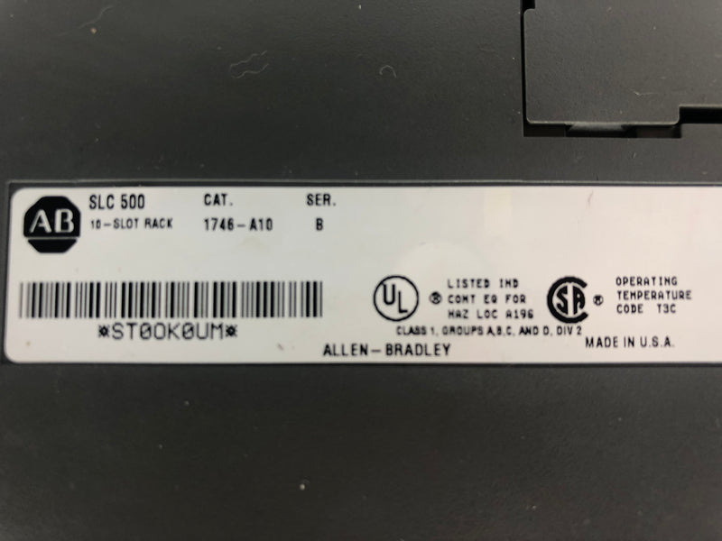 Allen-Bradley 1746-A10 10-Slot PLC Rack SLC 500 Series B