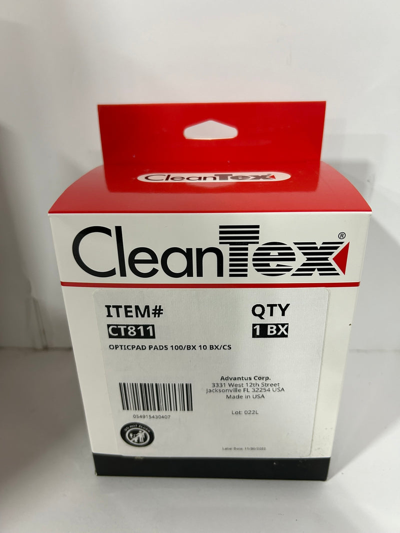 CleanTex CT811 Opticpad Pad Surface Cleaner Wipes - Box of 100 Wipes x 13 Boxes