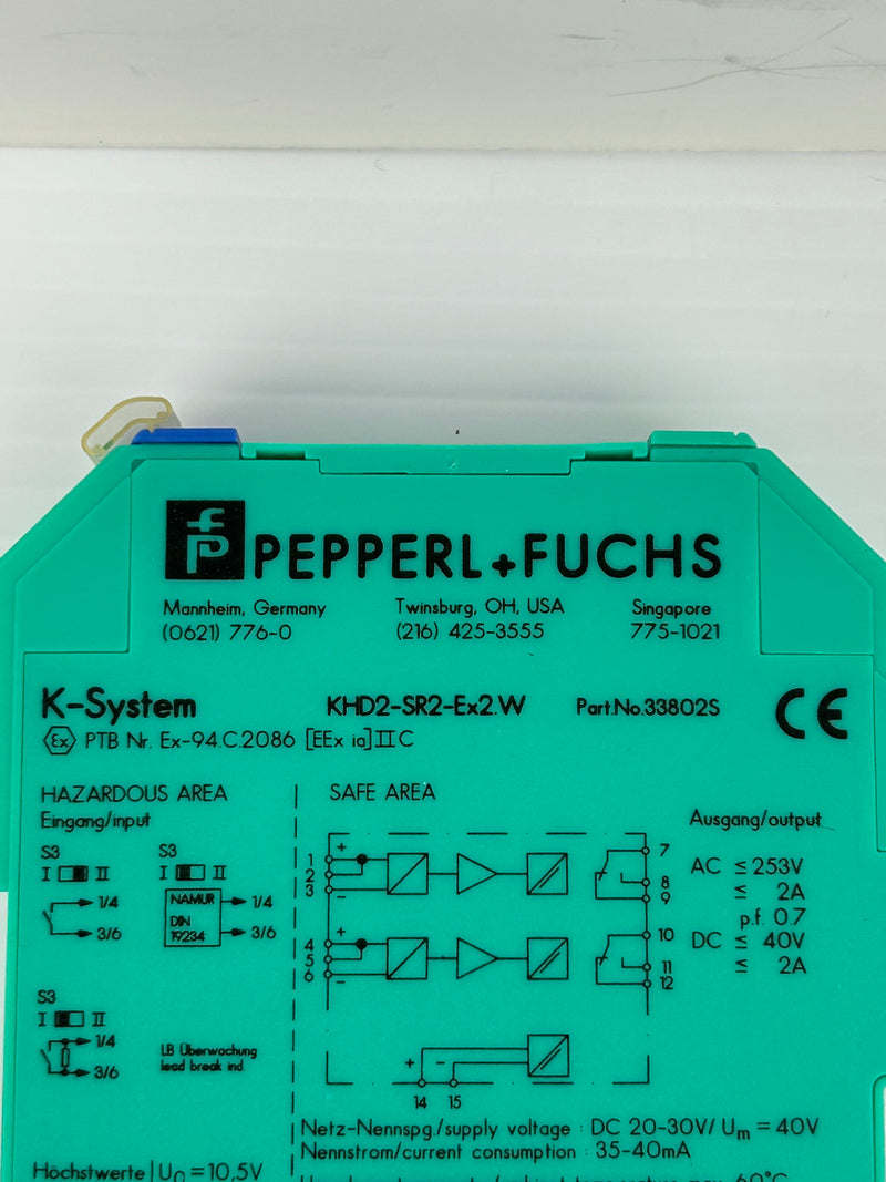 Pepperl + Fuchs KHD2-SR2-Ex2.W Switch Amplifier 33802S