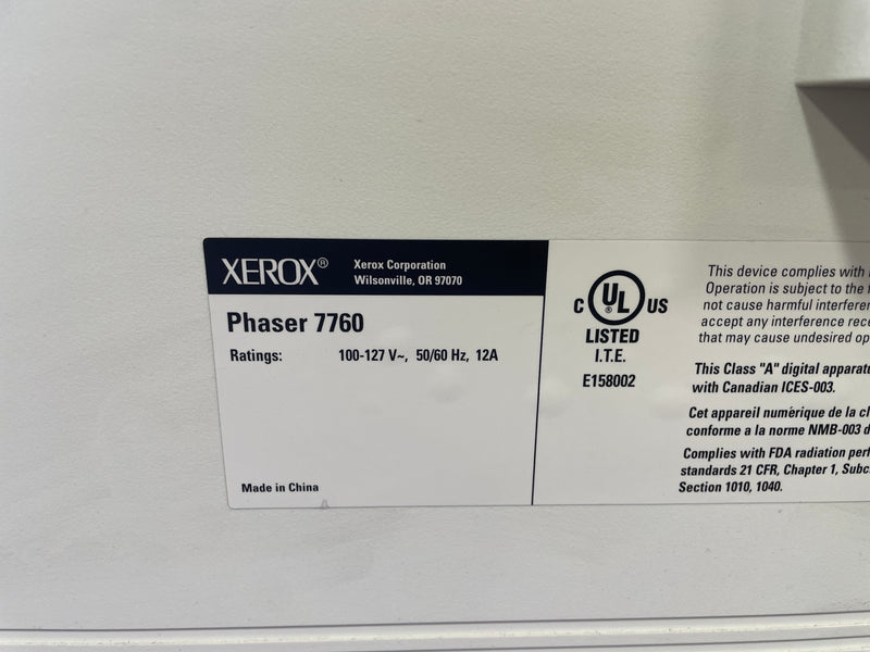 Xerox Phaser 7760 Color Laser Printer 5 Tray